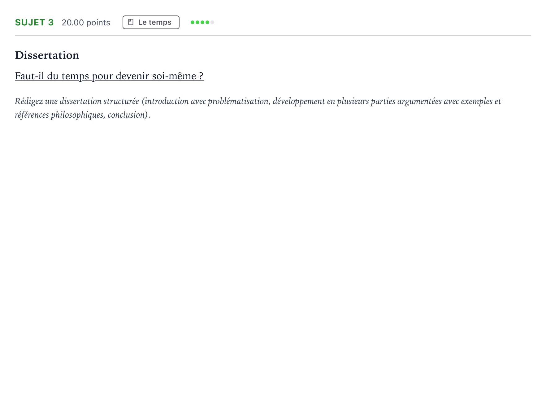 Énoncé: Sujet 3 · Bac Philosophie Sujets zéro et spécimens sujet 2021 (sujet 2)