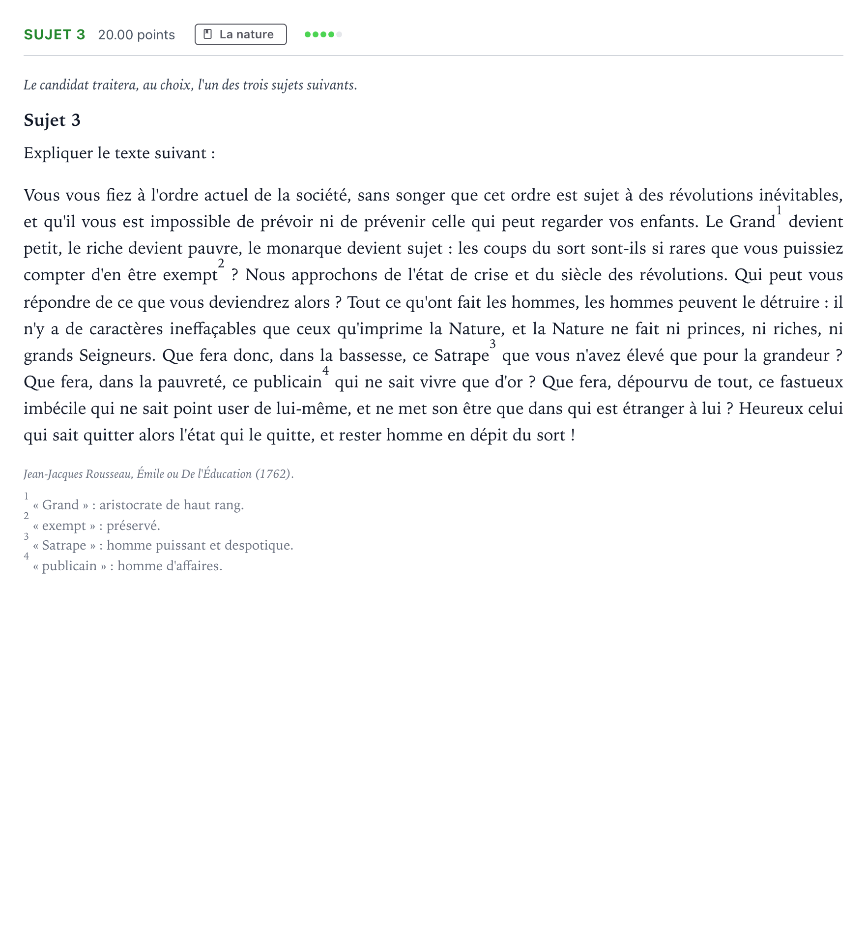 Énoncé: Sujet 3 · Bac Philosophie Antilles-Guyane remplacement 2022