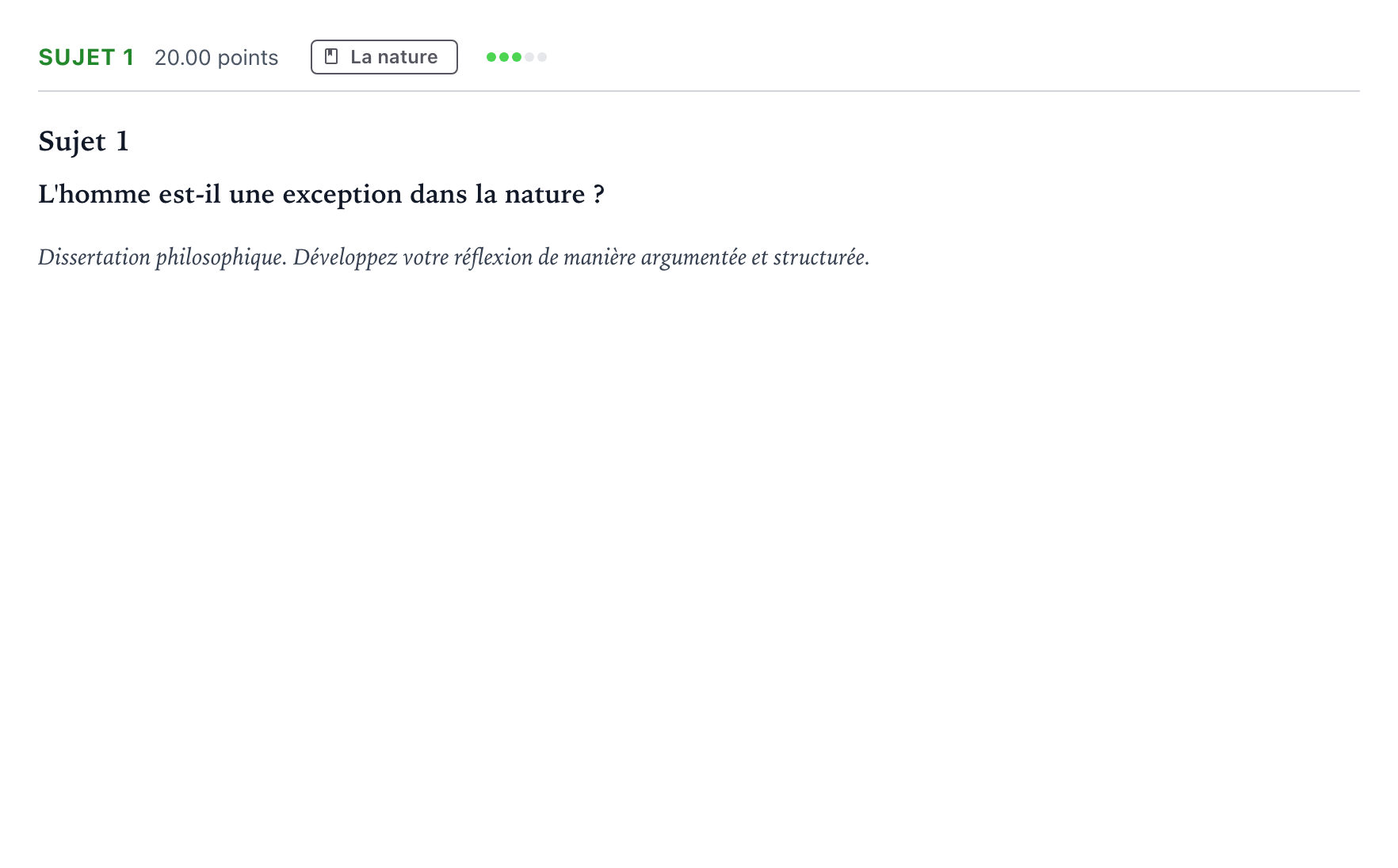 Énoncé: Sujet 1 · Bac Philosophie Asie session normale 2022