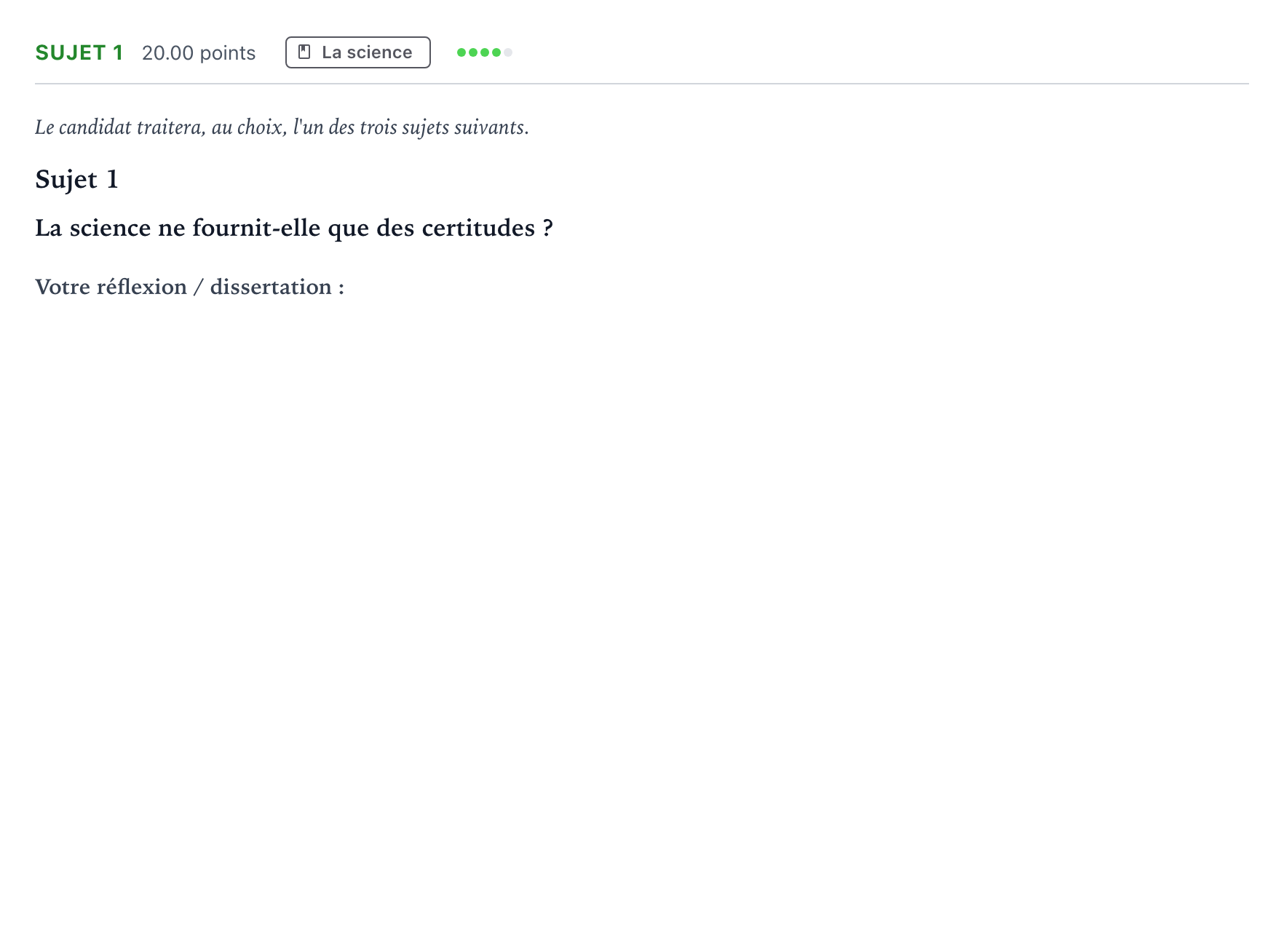 Énoncé: Sujet 1 · Bac Philosophie Polynésie session normale 2022