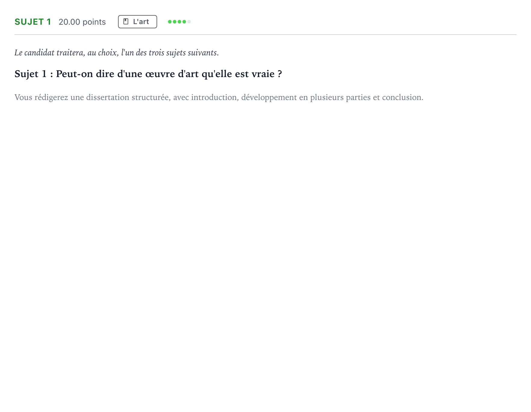 Énoncé: Sujet 1 · Bac Philosophie Polynésie remplacement 2022