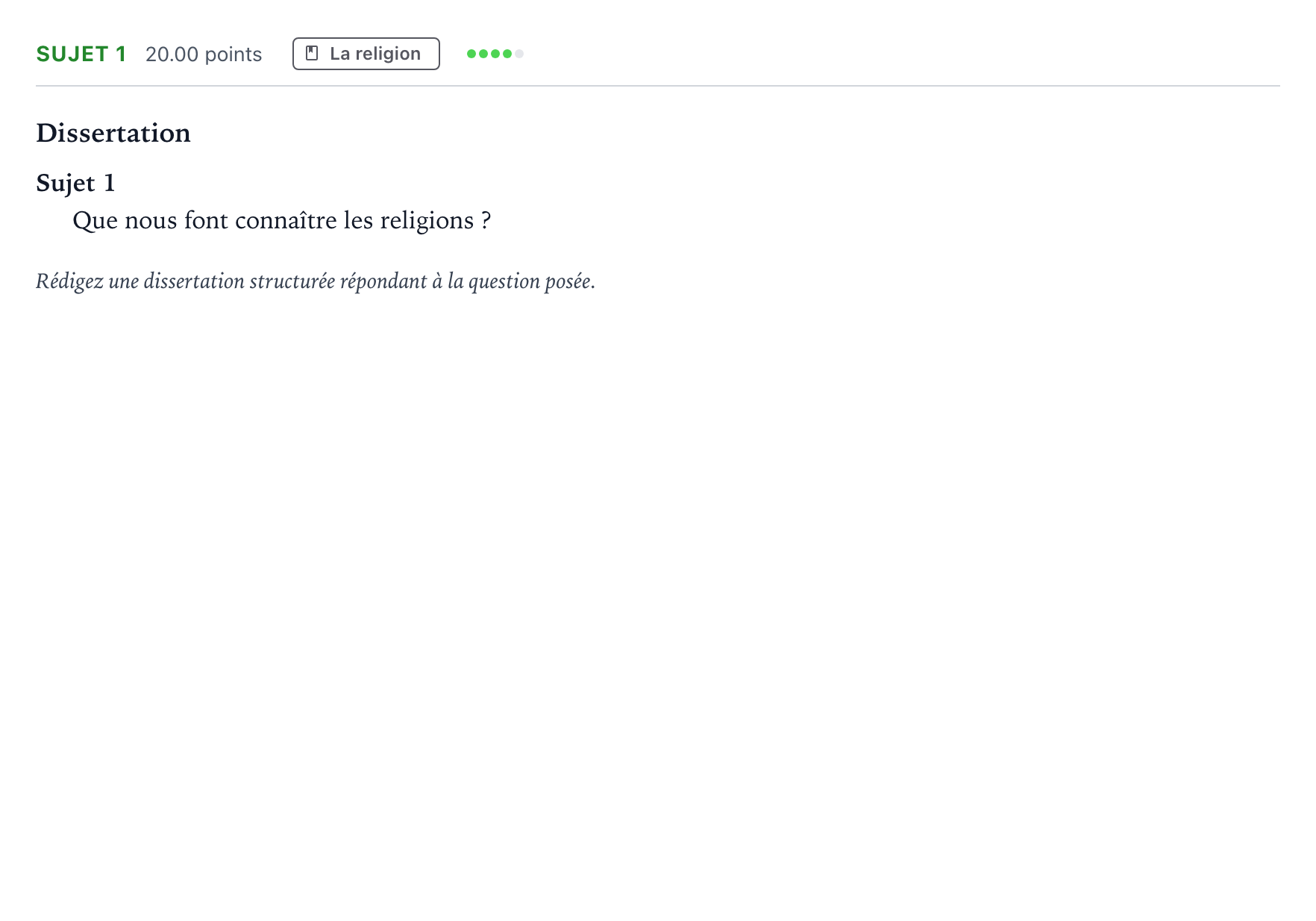 Énoncé: Sujet 1 · Bac Philosophie Amérique du Nord session normale 2023