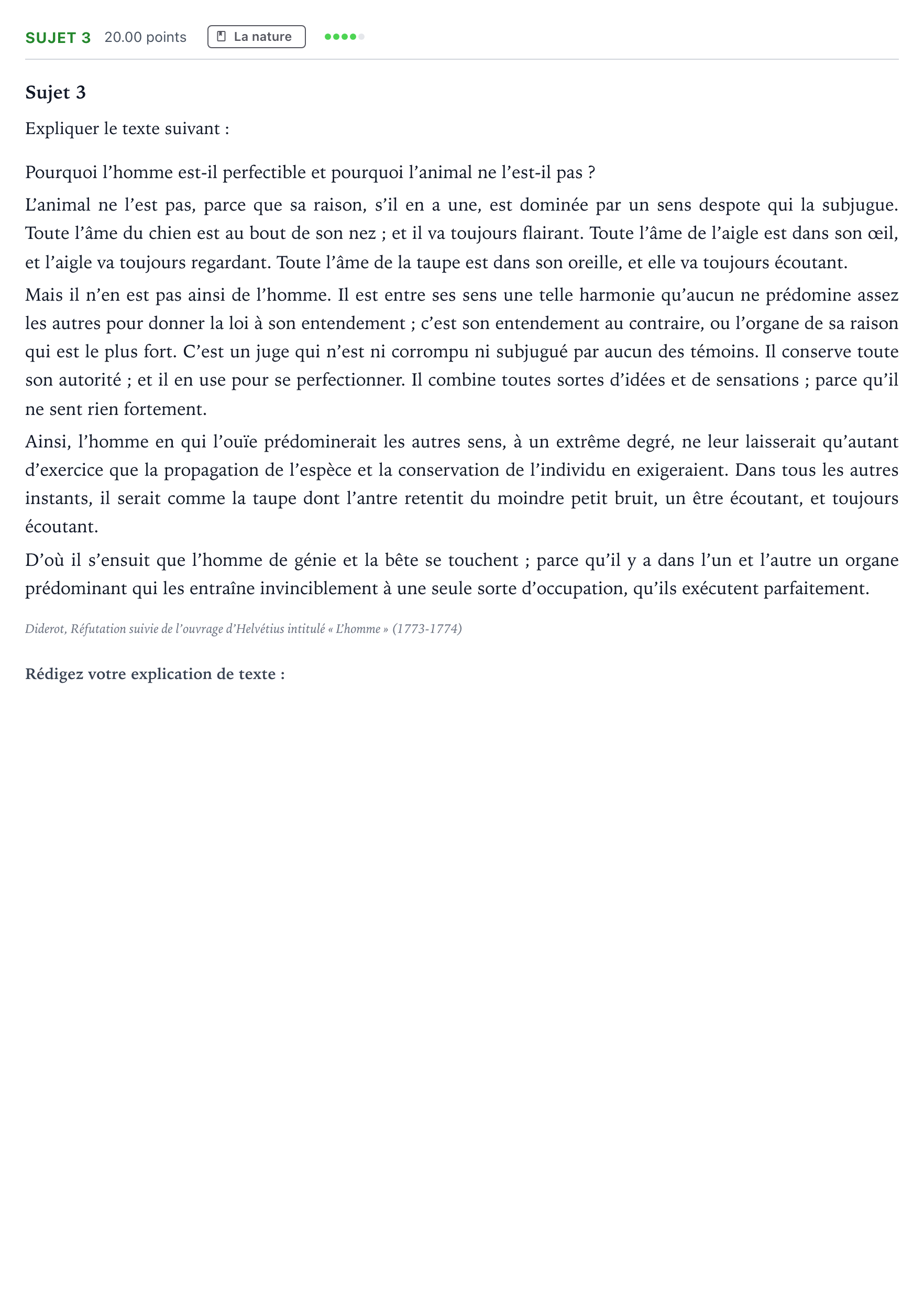 Énoncé: Sujet 3 · Bac Philosophie Antilles-Guyane remplacement 2023
