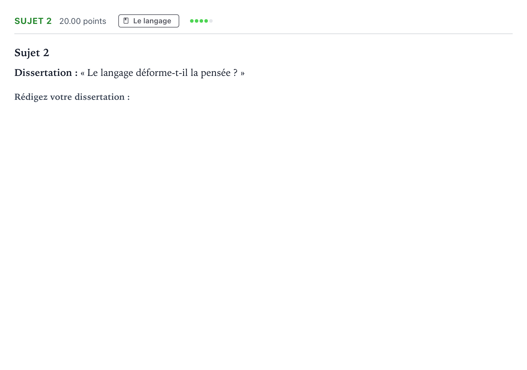 Énoncé: Sujet 2 · Bac Philosophie Centres étrangers (Afrique) session normale 2023