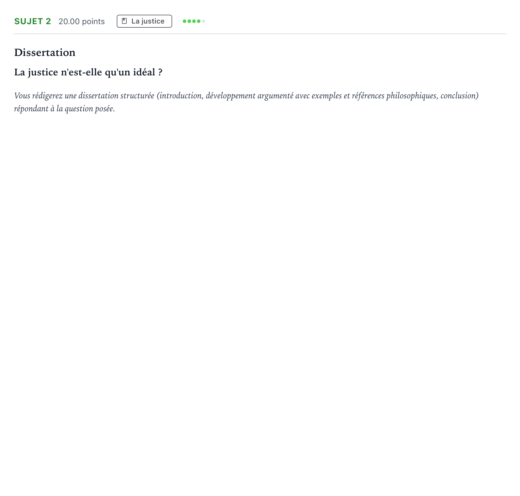 Énoncé: Sujet 2 · Bac Philosophie Antilles-Guyane remplacement 2024