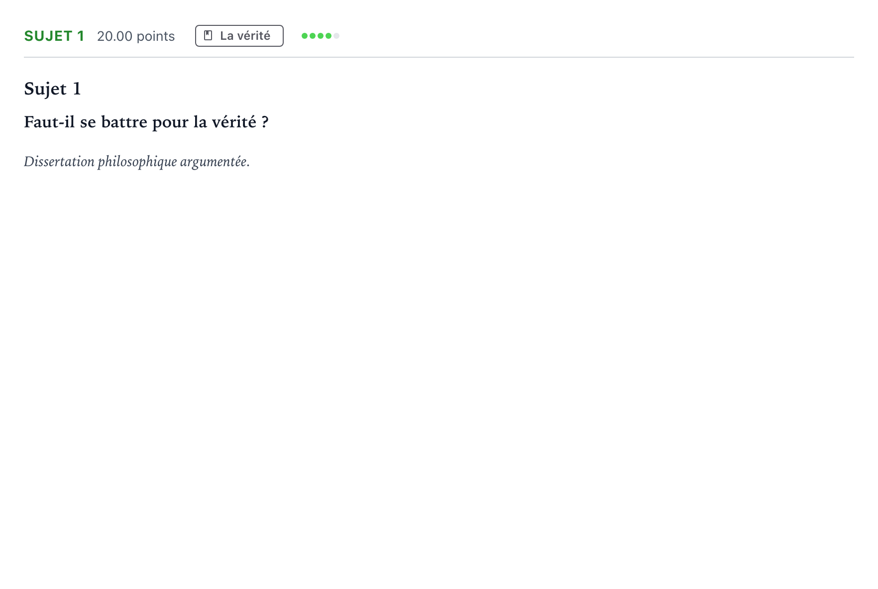 Énoncé: Sujet 1 · Bac Philosophie Asie session normale 2024
