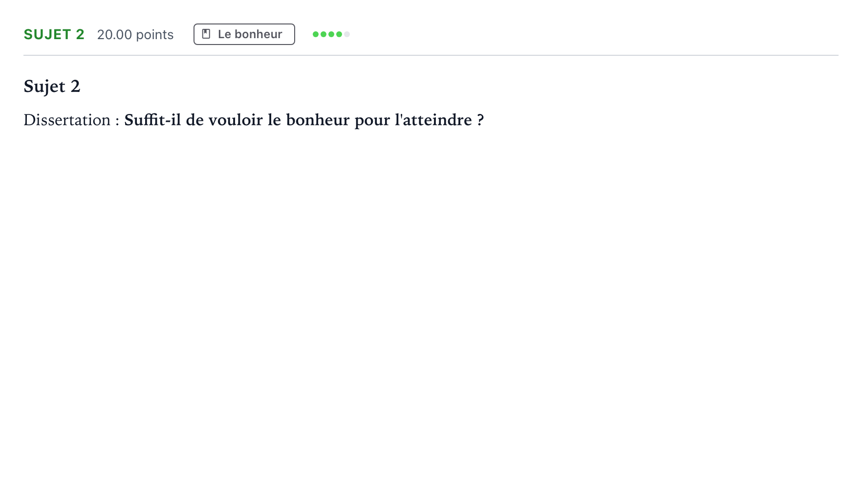 Énoncé: Sujet 2 · Bac Philosophie Amérique du Sud session normale 2025