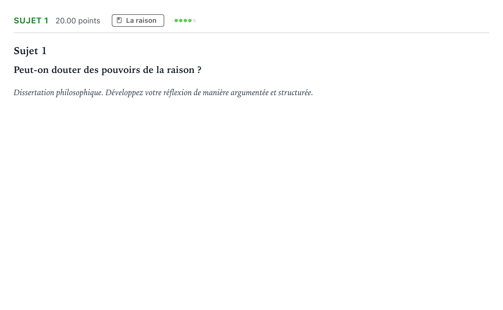 Énoncé: Sujet 1 · Bac Philosophie Centres étrangers (Afrique) session normale 2025