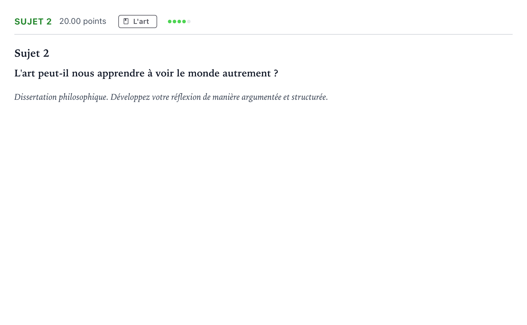 Énoncé: Sujet 2 · Bac Philosophie Centres étrangers (Afrique) session normale 2025
