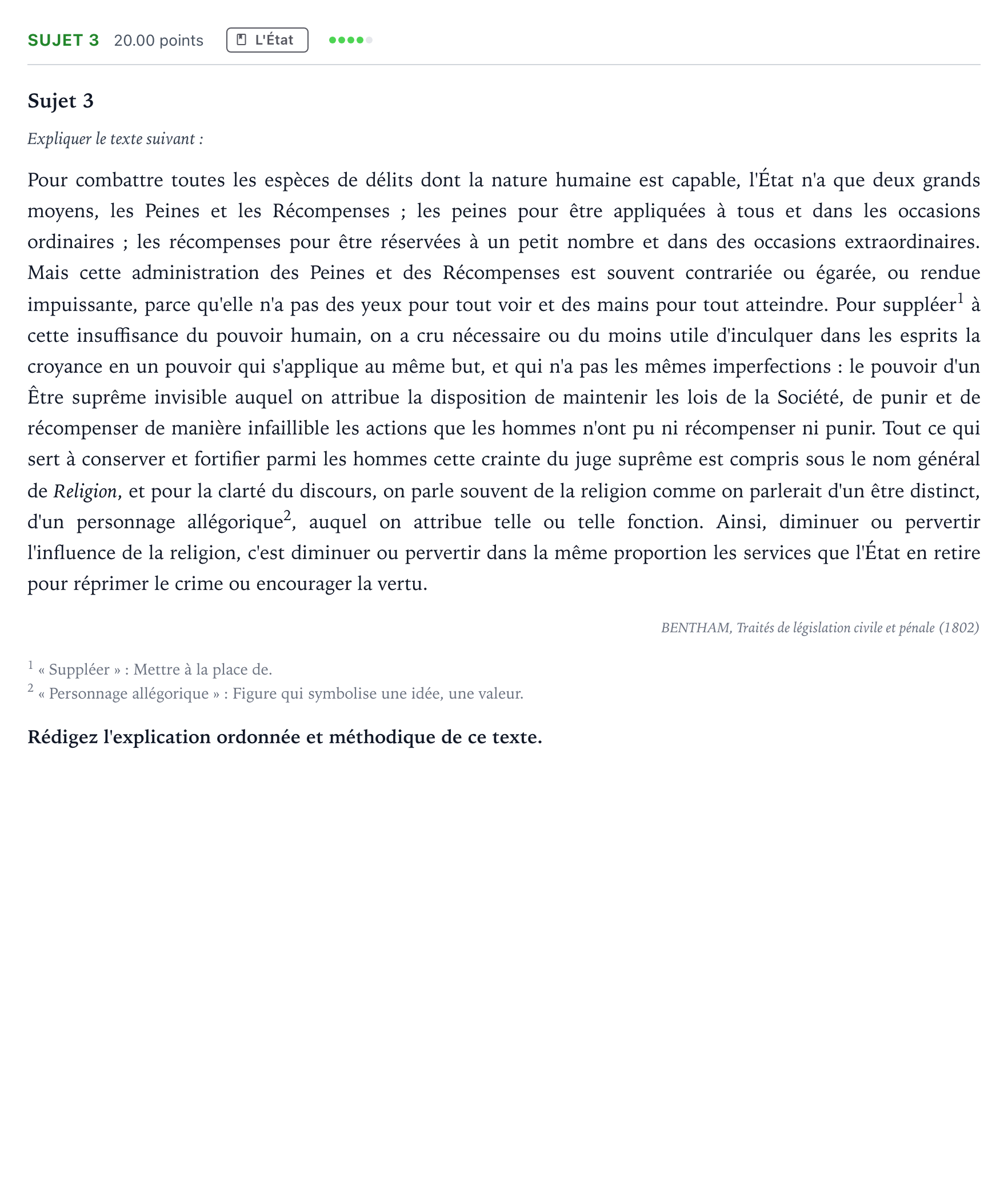 Énoncé: Sujet 3 · Bac Philosophie Centres étrangers (Afrique) session normale 2025