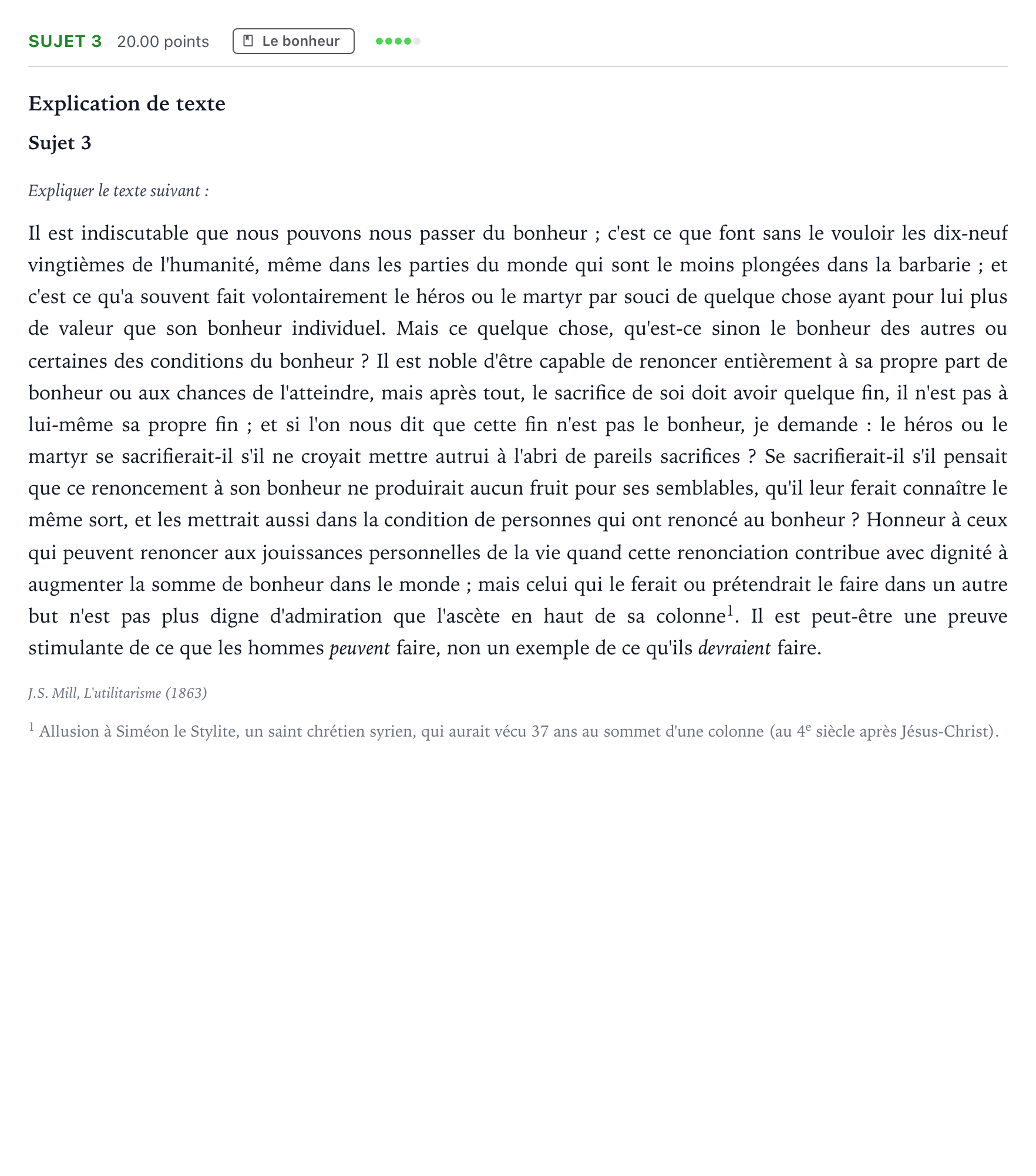 Énoncé: Sujet 3 · Bac Philosophie Métropole remplacement 2025