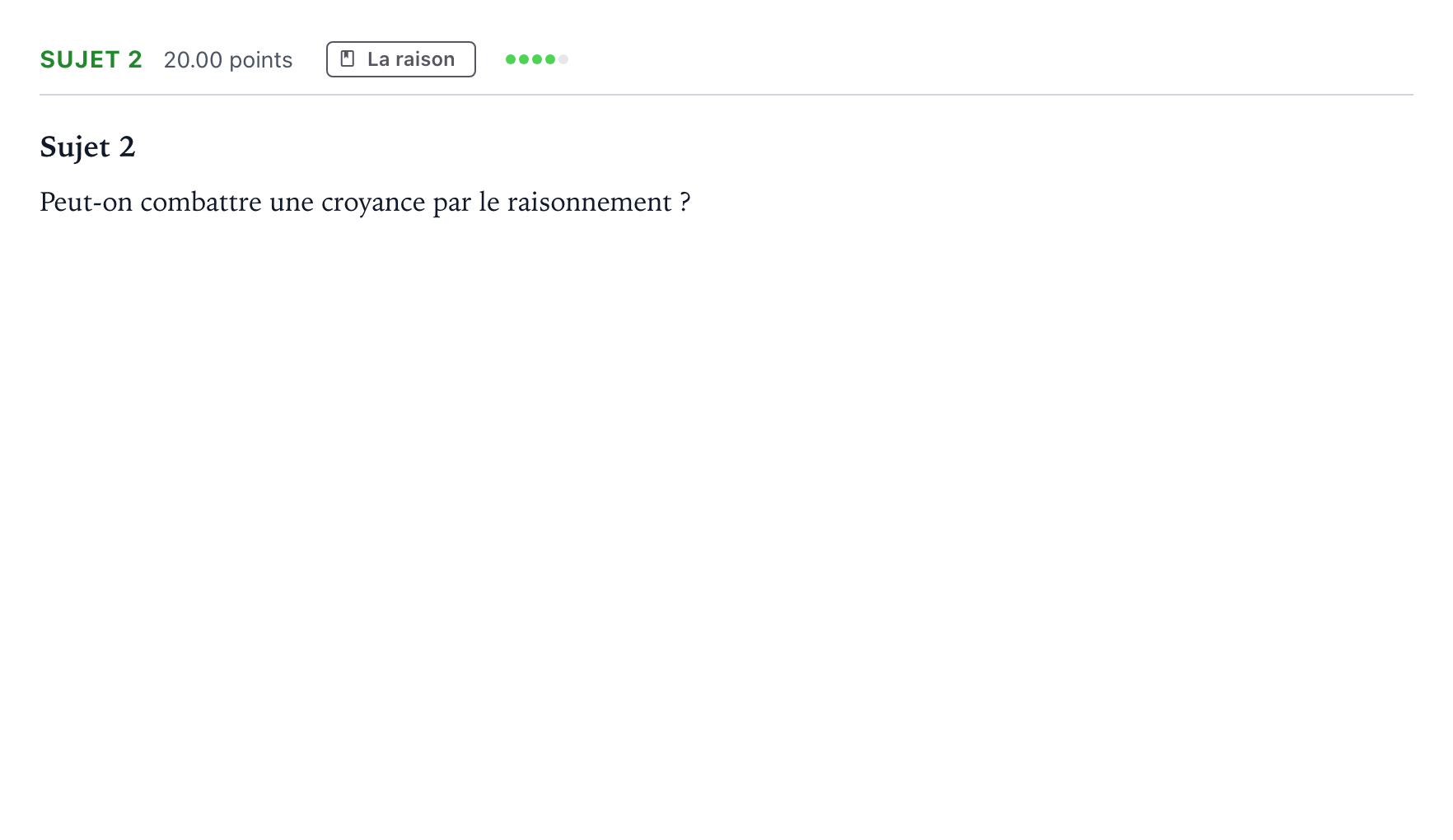 Énoncé: Sujet 2 · Bac Philosophie Polynésie session normale 2025