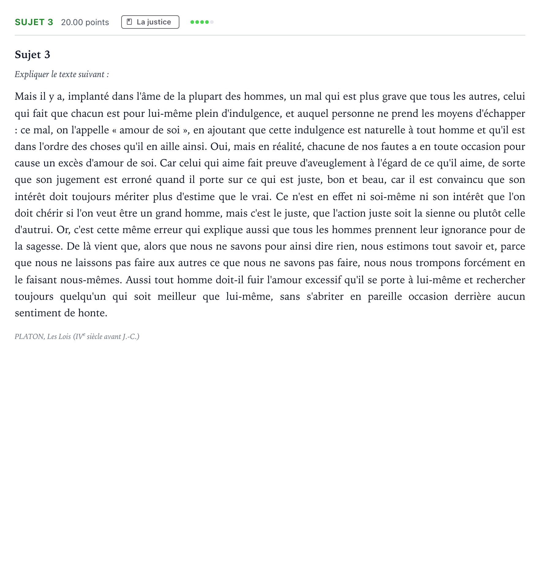 Énoncé: Sujet 3 · Bac Philosophie Polynésie session normale 2025