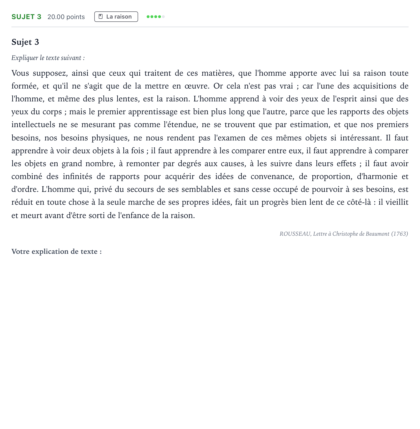 Énoncé: Sujet 3 · Bac Philosophie Polynésie remplacement 2025
