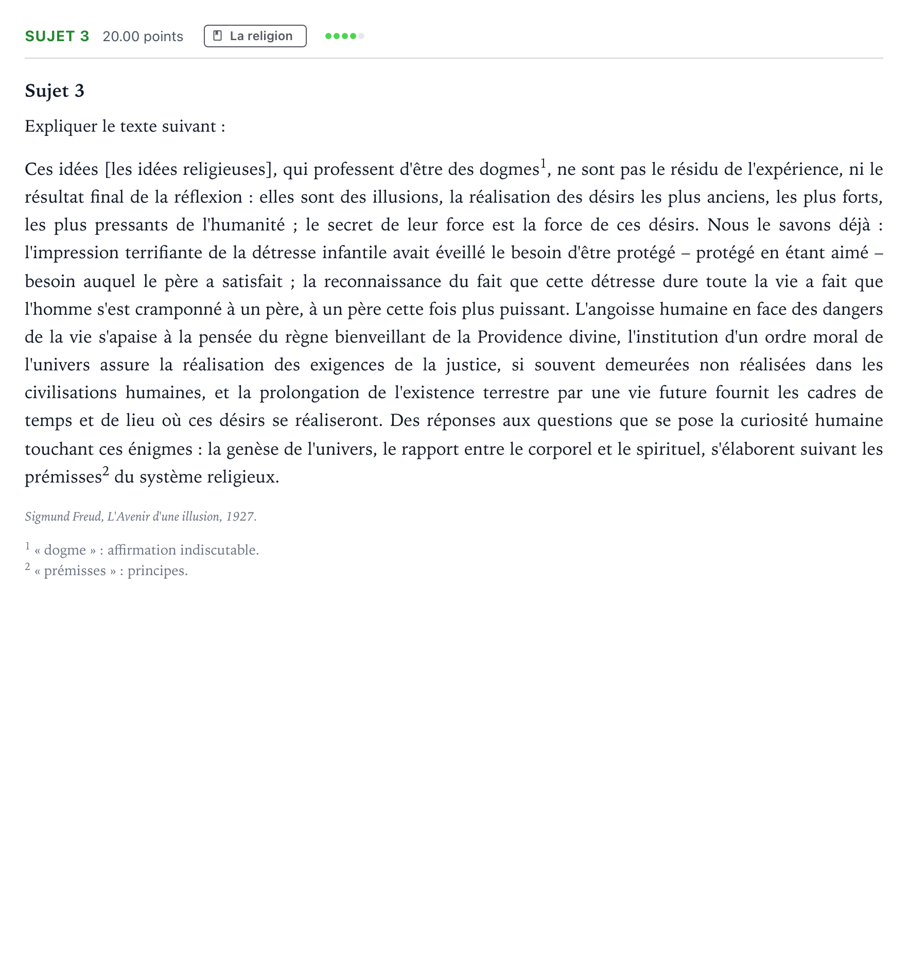 Énoncé: Sujet 3 · Bac Philosophie Amérique du Nord session normale 2026