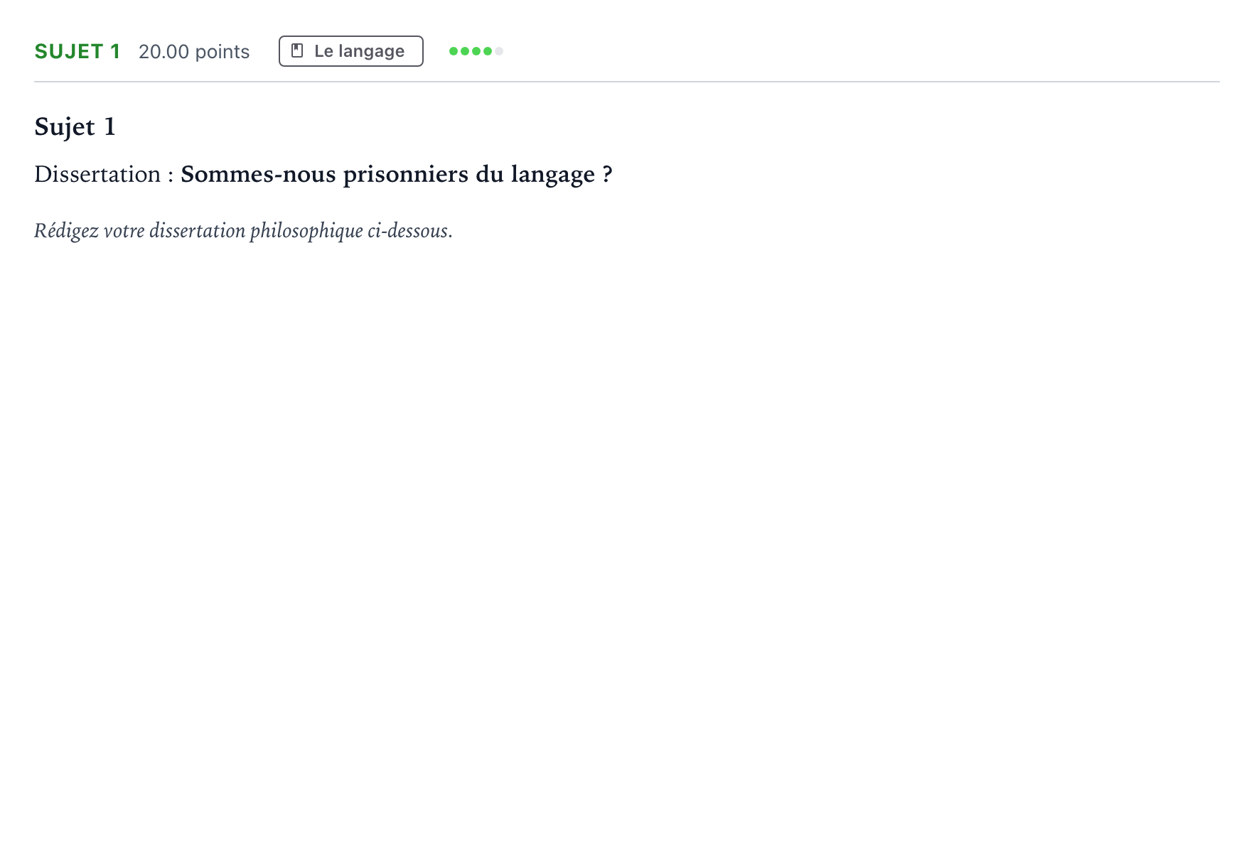 Énoncé: Sujet 1 · Bac Philosophie Asie session normale 2026