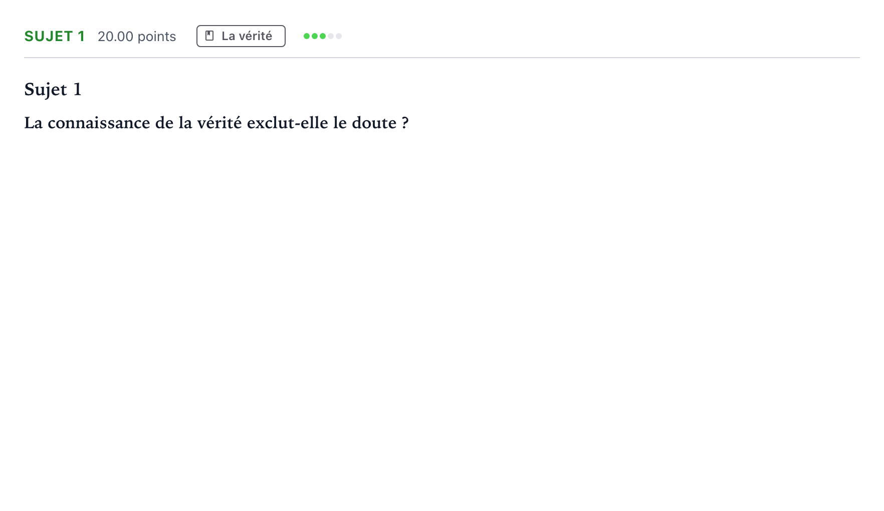 Énoncé: Sujet 1 · Bac Philosophie Métropole Secours 2026