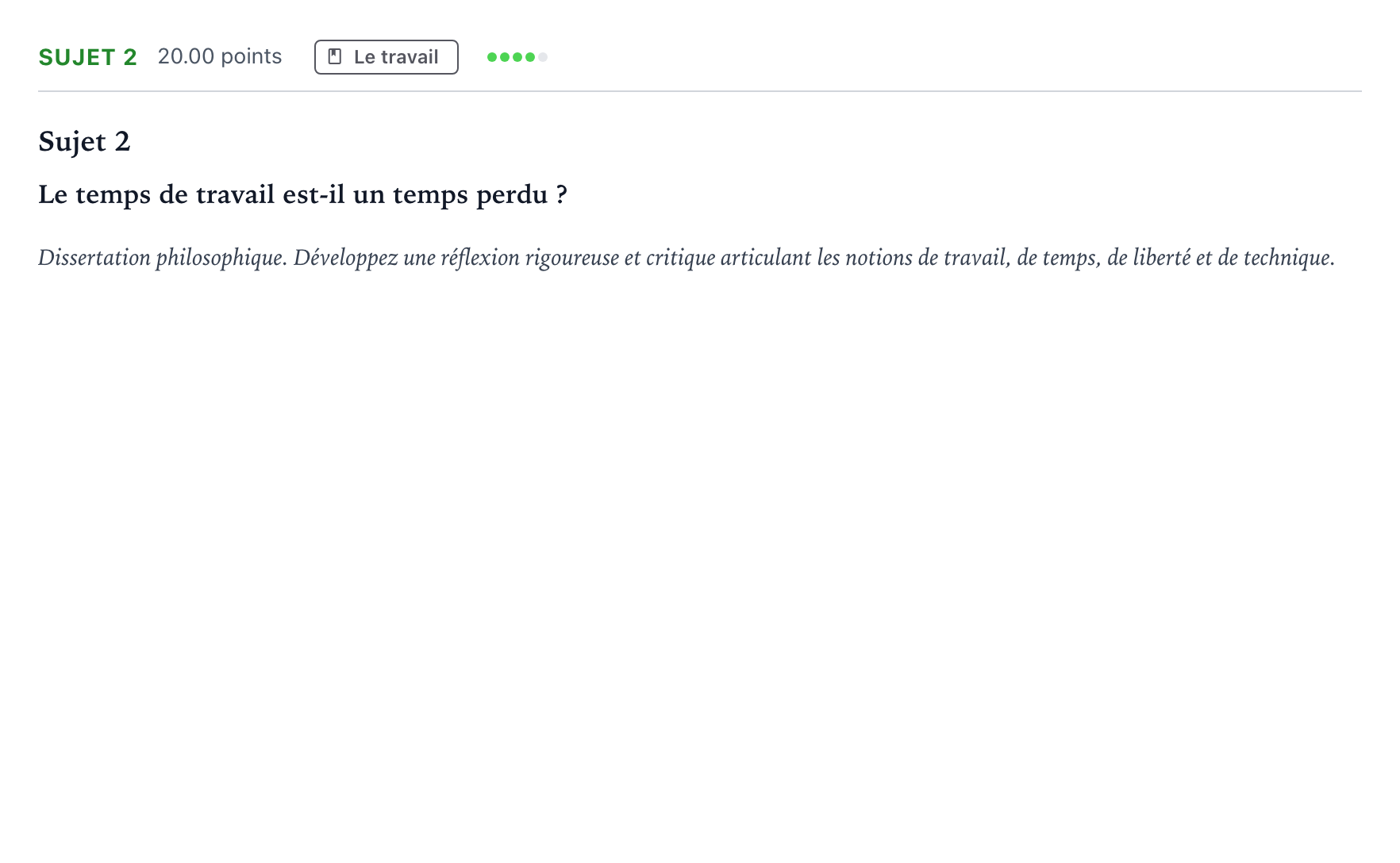 Énoncé: Sujet 2 · Bac Philosophie Polynésie remplacement 2026