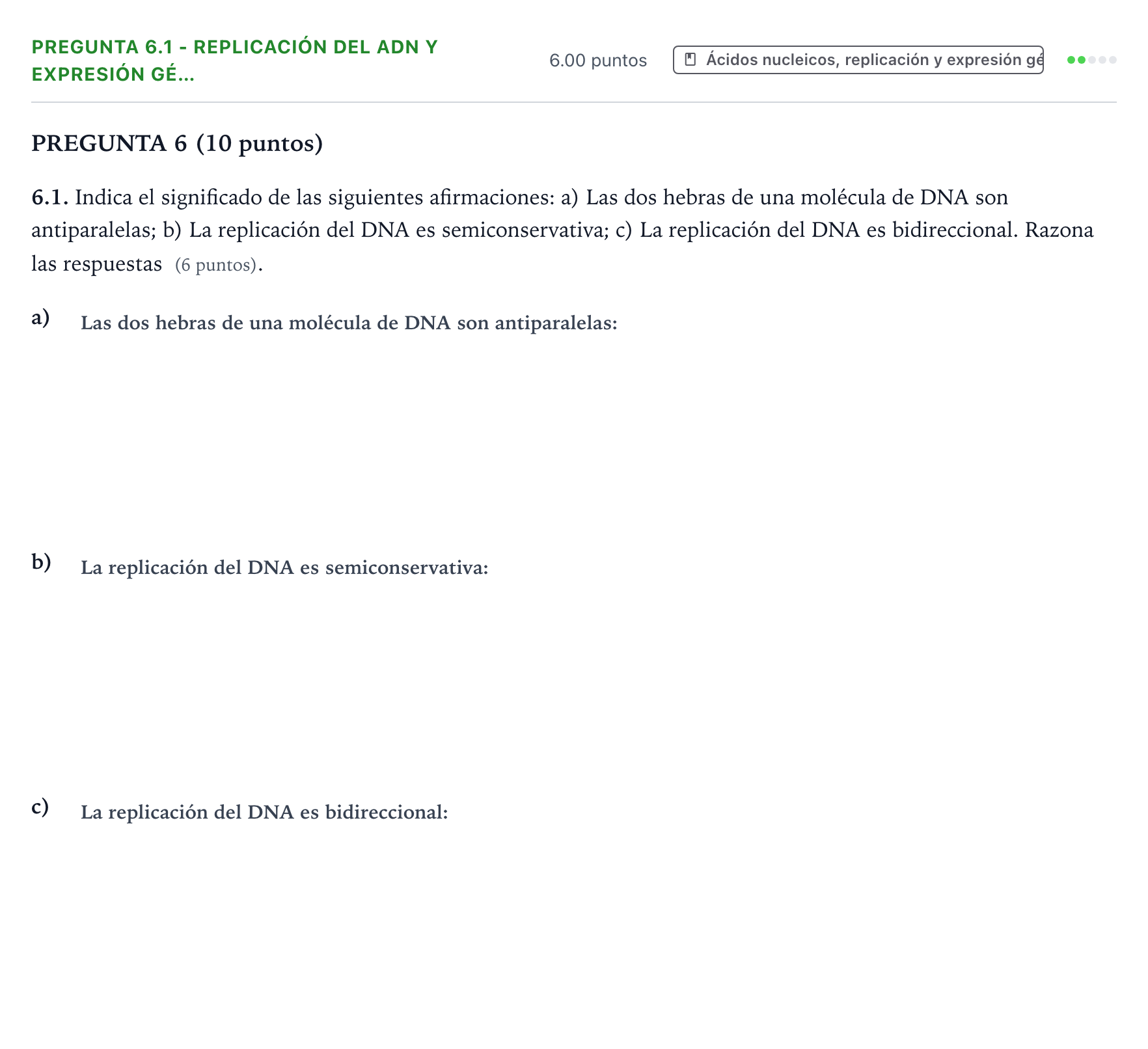 Enunciado: Pregunta 6.1 - Replicación del ADN y expresión gé… · Biología PAU Valencia Ordinaria 2021