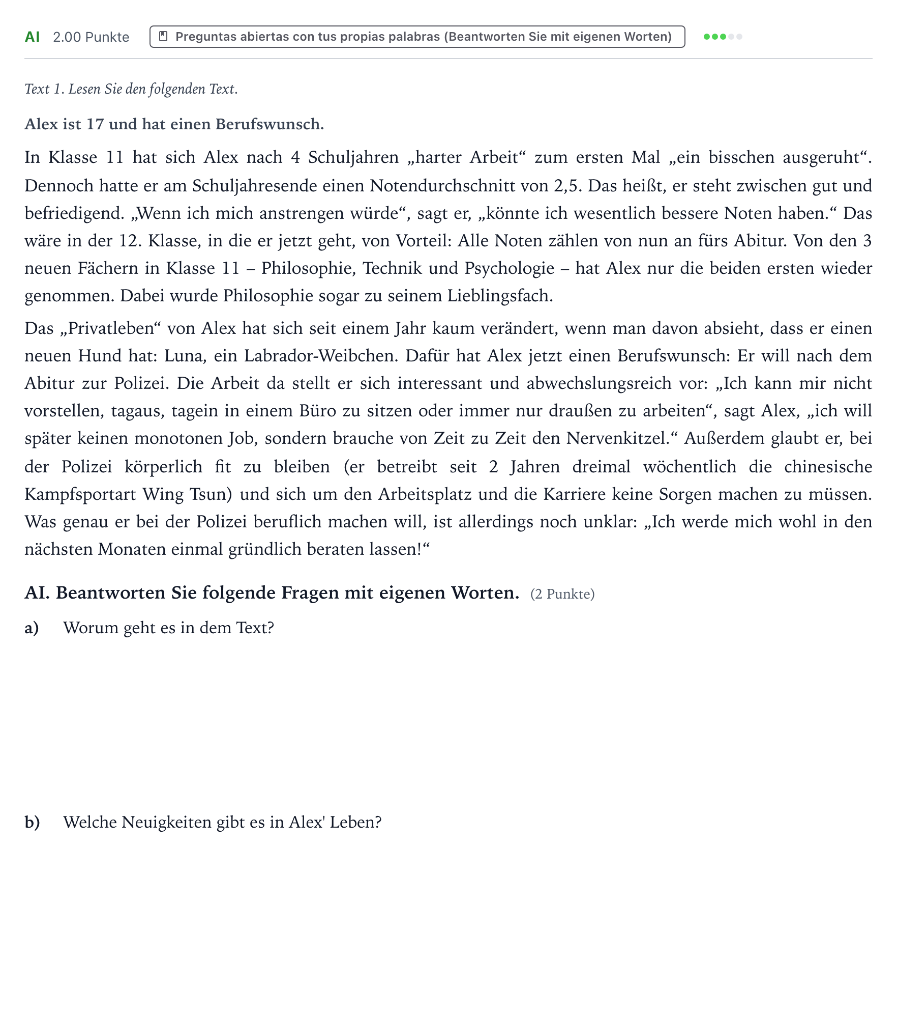 Enunciado: Ejercicio AI · Alemán PAU Valencia Ordinaria 2021