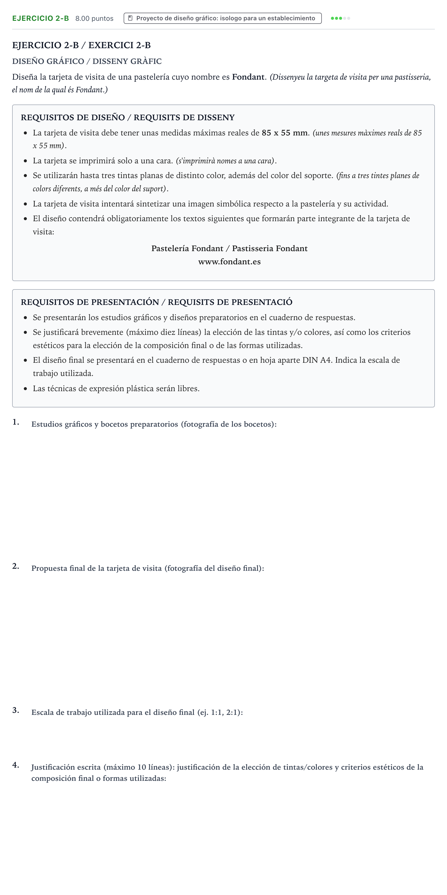 Enunciado: Ejercicio 2-B · Diseño PAU Valencia Extraordinaria 2021