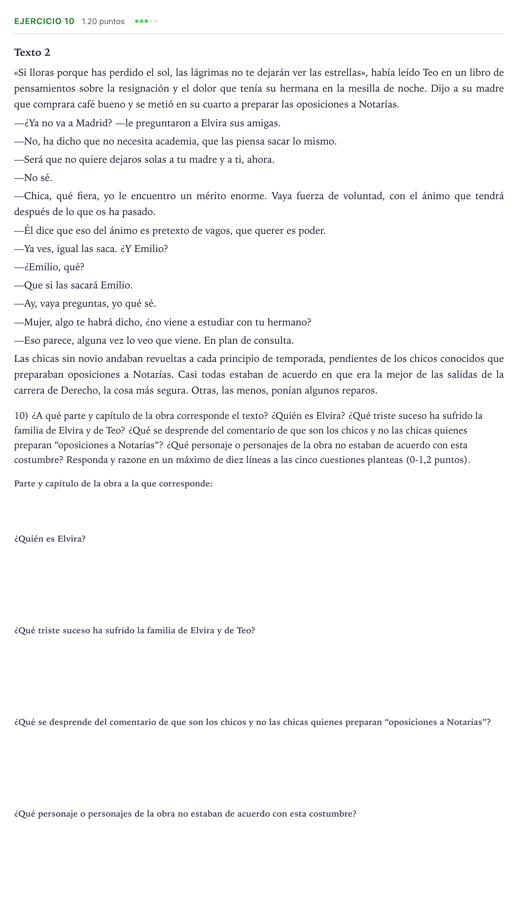 Enunciado: Problema 10 · Lengua Castellana y Literatura II PAU Valencia Ordinaria 2021
