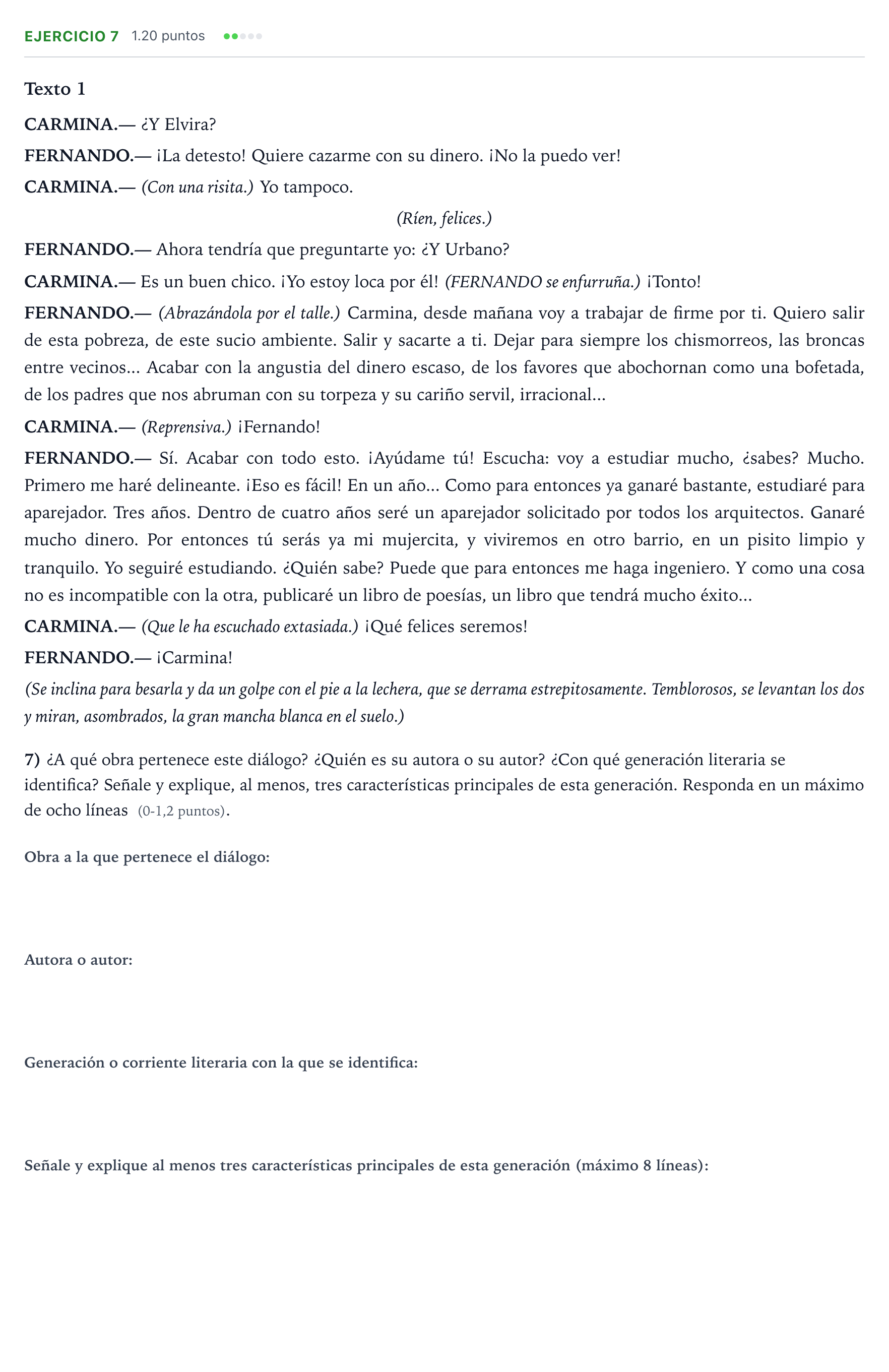 Enunciado: Problema 7 · Lengua Castellana y Literatura II PAU Valencia Ordinaria 2021