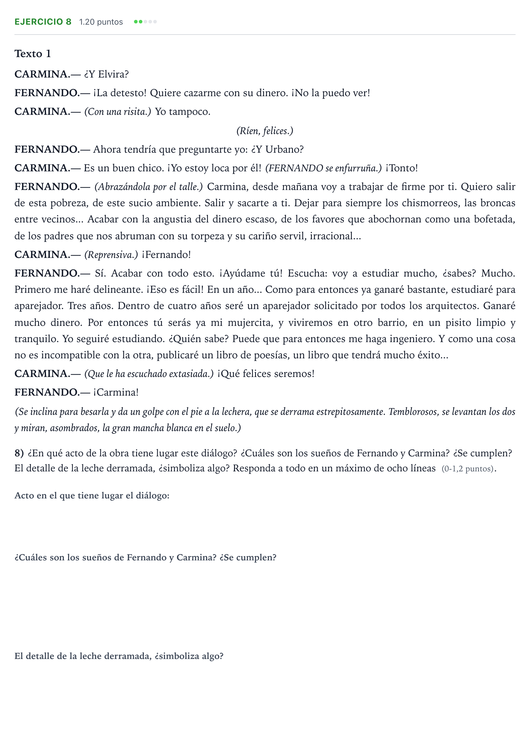 Enunciado: Problema 8 · Lengua Castellana y Literatura II PAU Valencia Ordinaria 2021