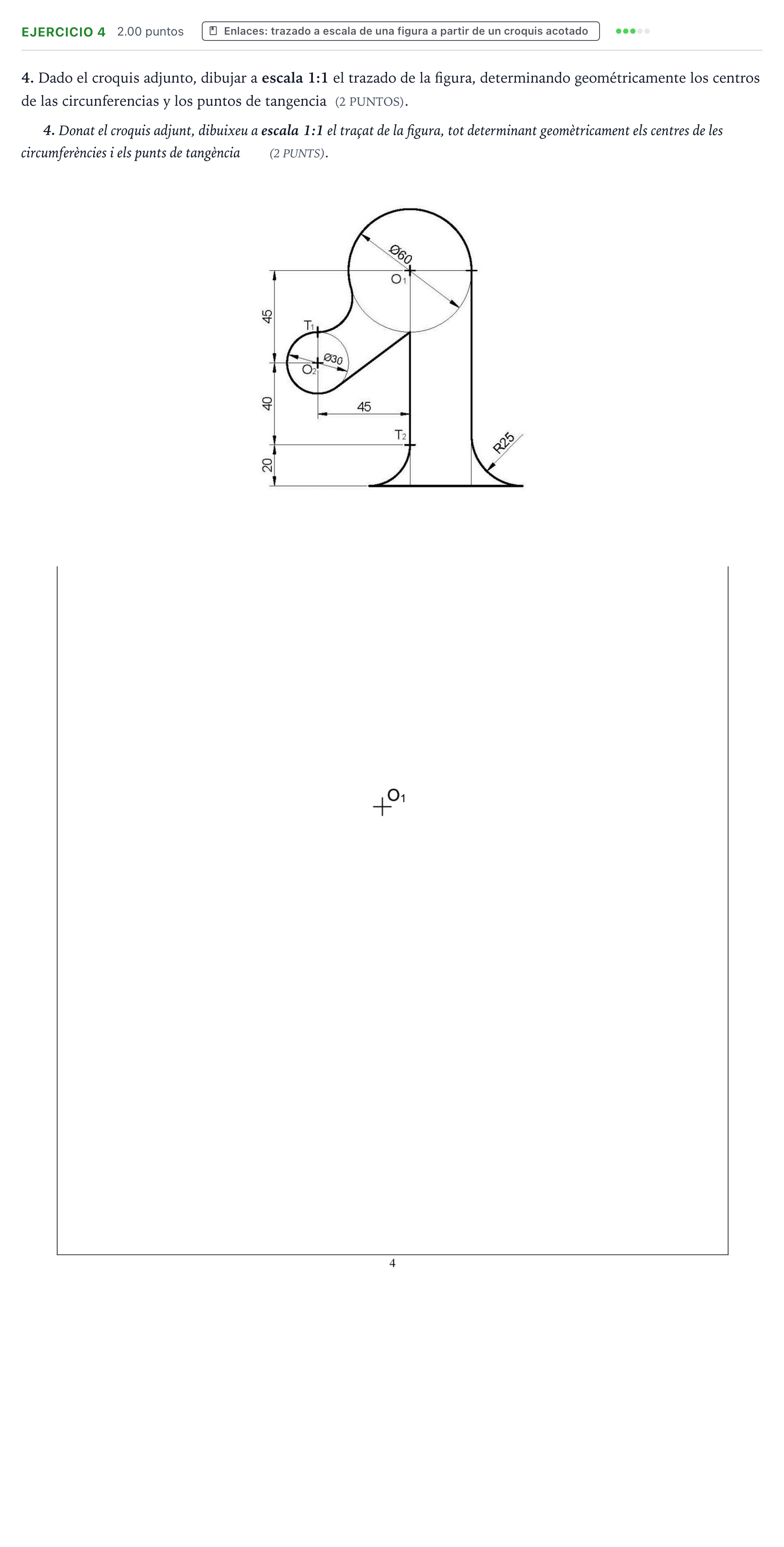 Enunciado: Problema 4 · Dibujo técnico II PAU Valencia Ordinaria 2021