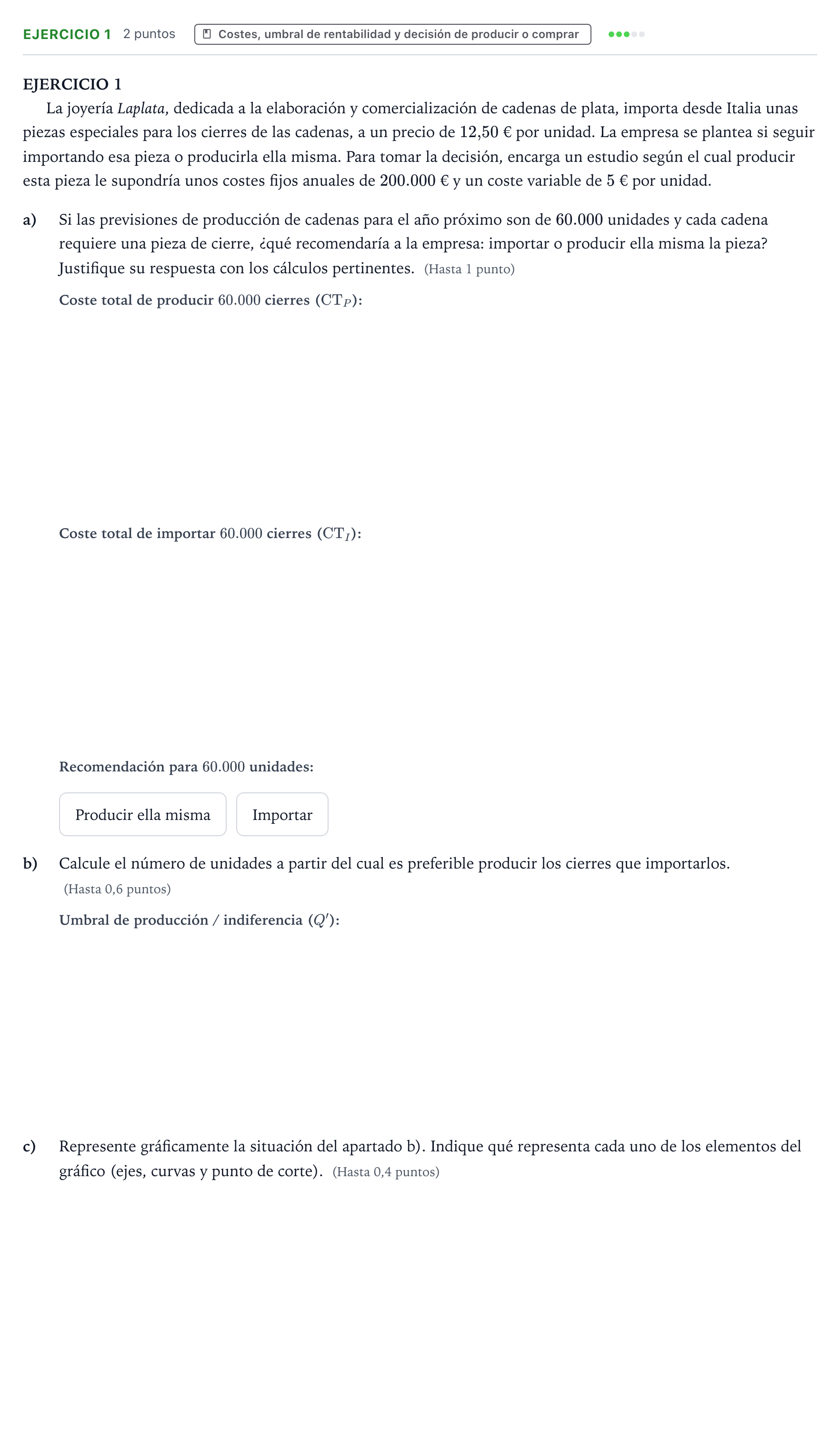 Enunciado: Ejercicio 1 · Empresa y Diseño de Modelos de Negocio PAU Valencia Extraordinaria 2021