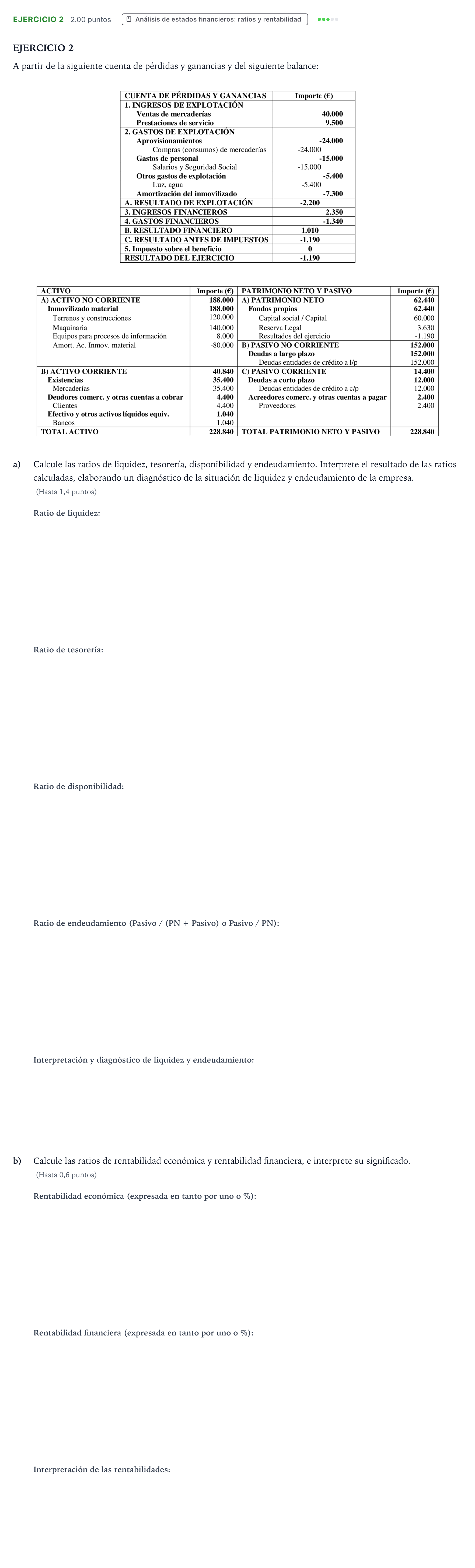 Enunciado: Ejercicio 2 · Empresa y Diseño de Modelos de Negocio PAU Valencia Extraordinaria 2021