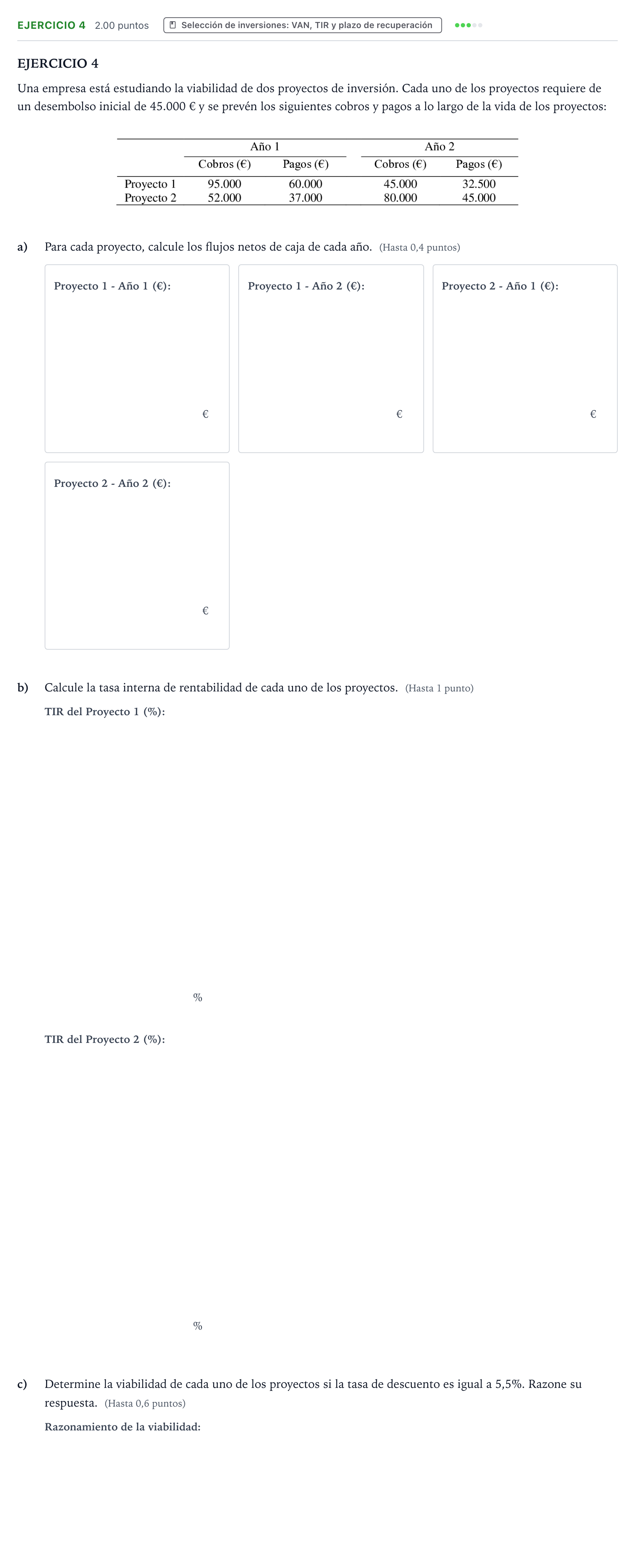 Enunciado: Ejercicio 4 · Empresa y Diseño de Modelos de Negocio PAU Valencia Extraordinaria 2021