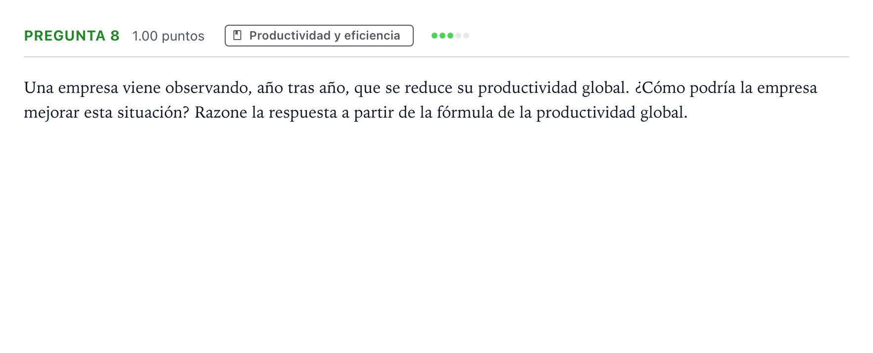 Enunciado: Pregunta 8 · Empresa y Diseño de Modelos de Negocio PAU Valencia Extraordinaria 2021