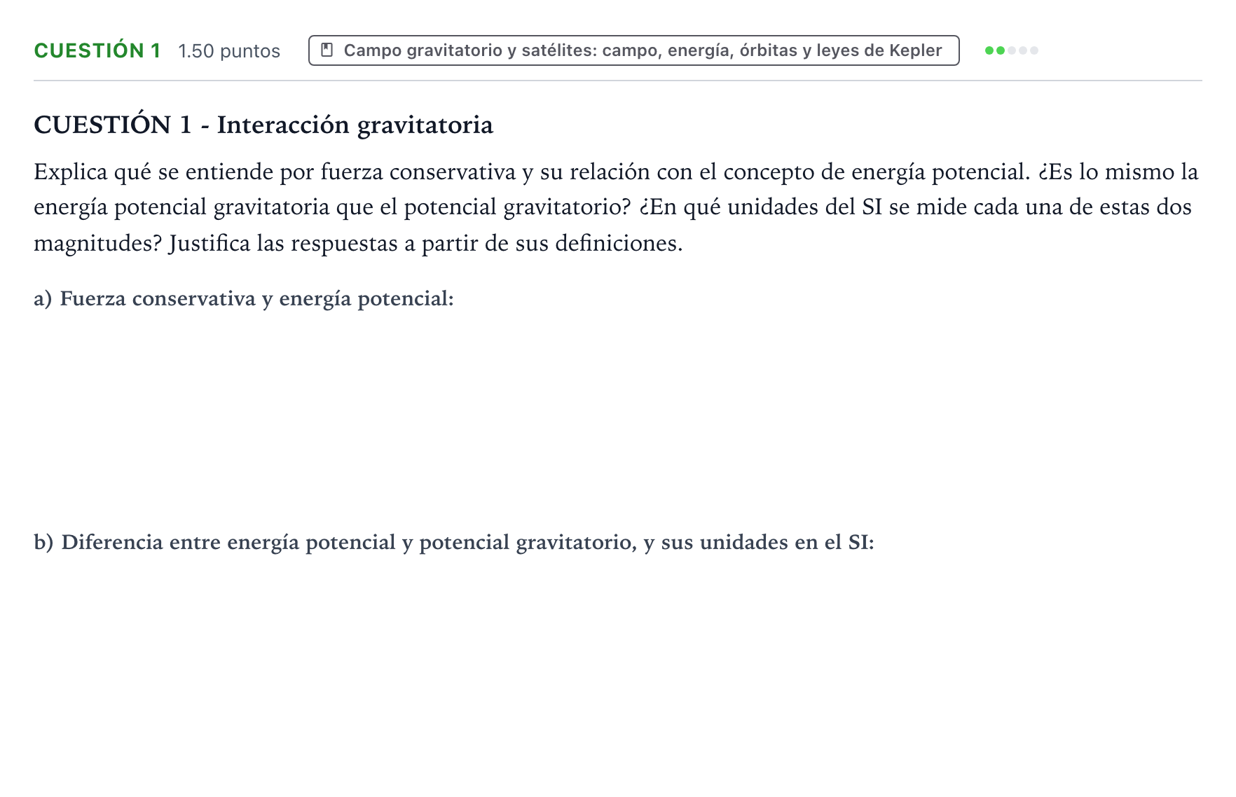Enunciado: Cuestión 1 · Física PAU Valencia Extraordinaria 2021
