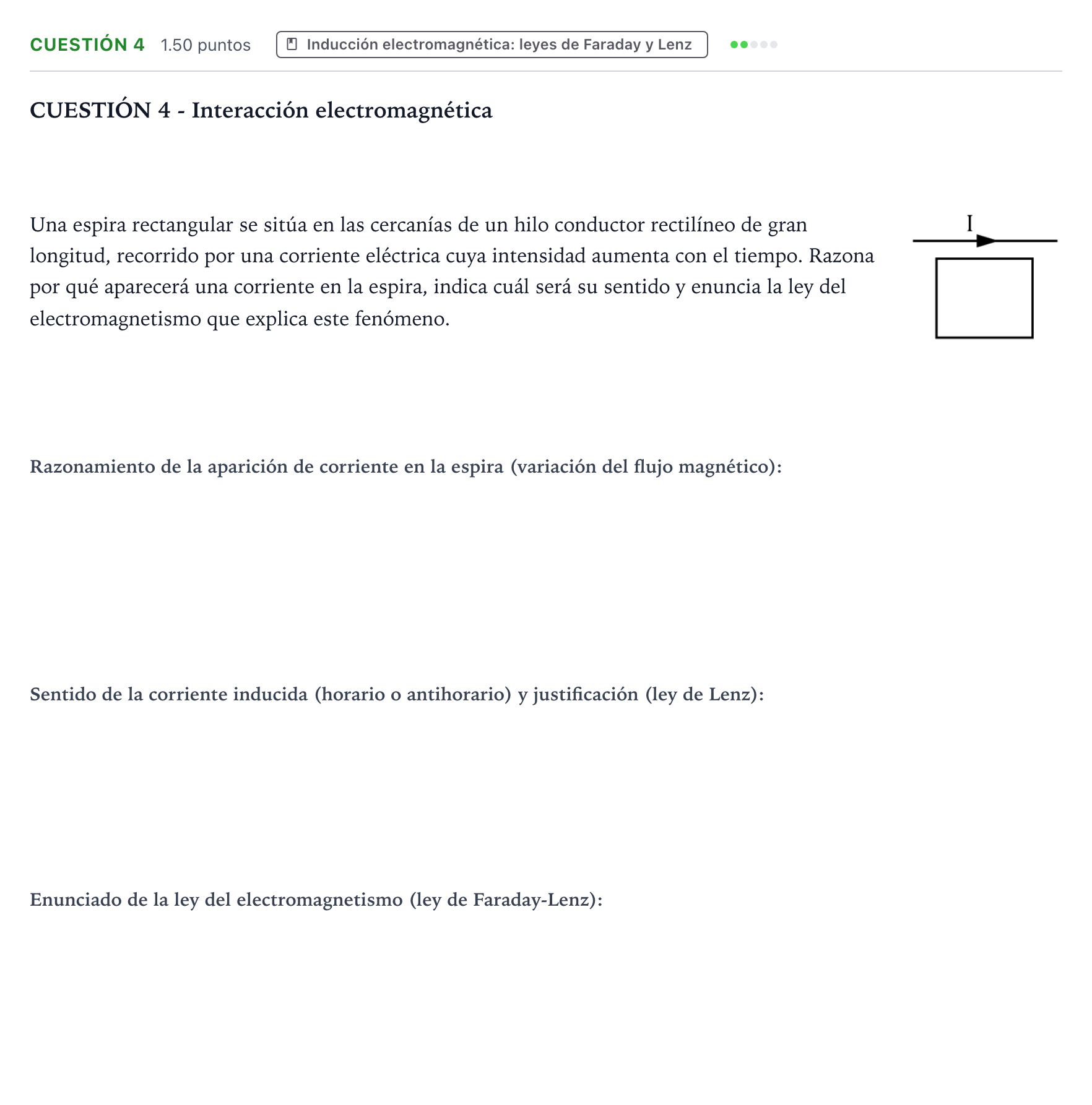 Enunciado: Cuestión 4 · Física PAU Valencia Extraordinaria 2021