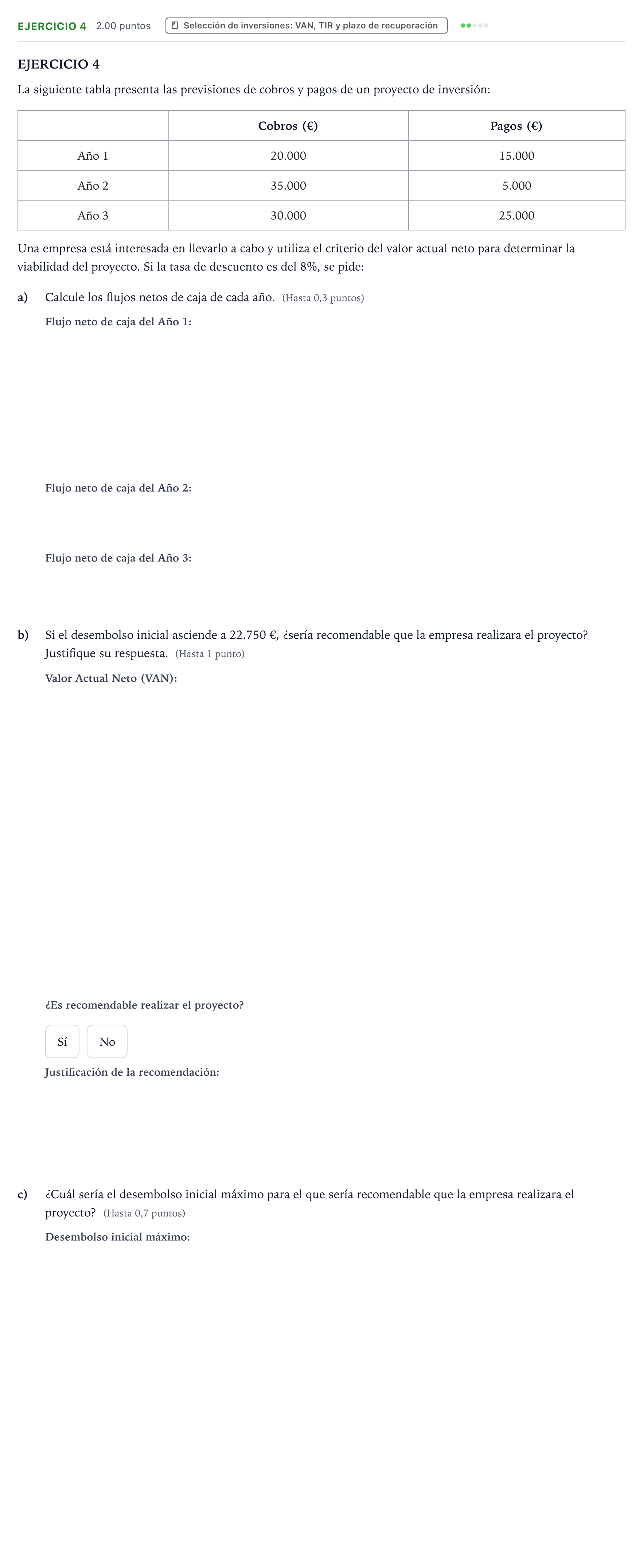 Enunciado: EJERCICIO 4 · Empresa y Diseño de Modelos de Negocio PAU Valencia Ordinaria 2021
