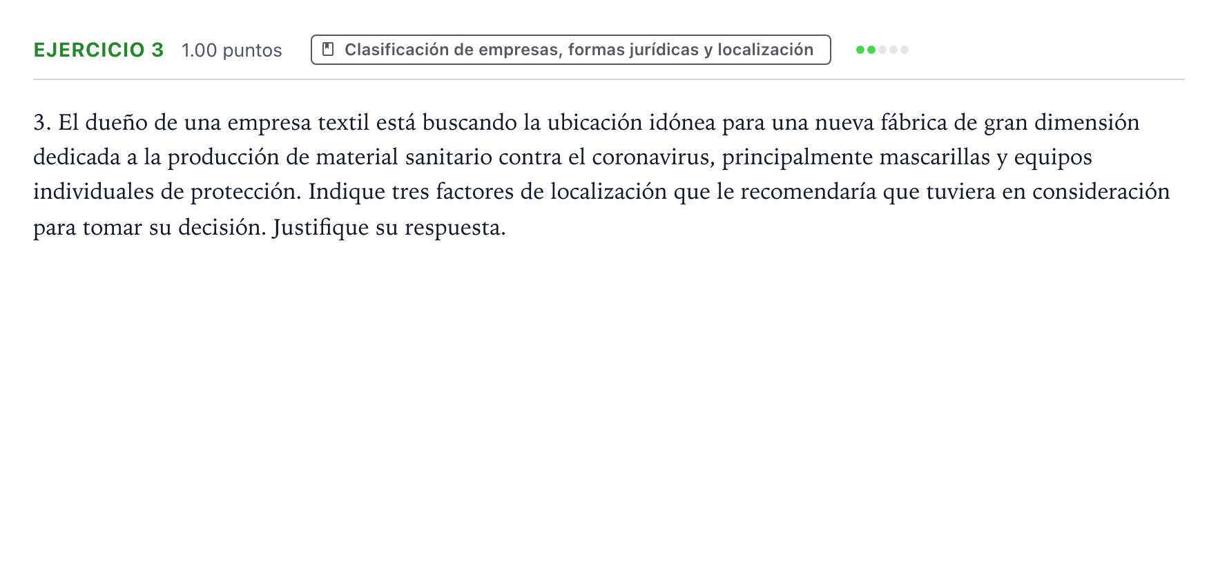 Enunciado: Problema 3 · Empresa y Diseño de Modelos de Negocio PAU Valencia Ordinaria 2021