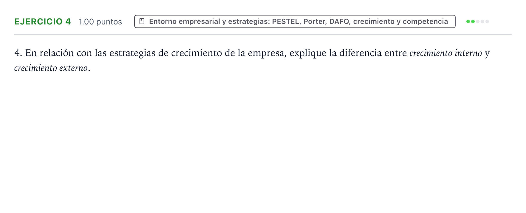 Enunciado: Problema 4 · Empresa y Diseño de Modelos de Negocio PAU Valencia Ordinaria 2021