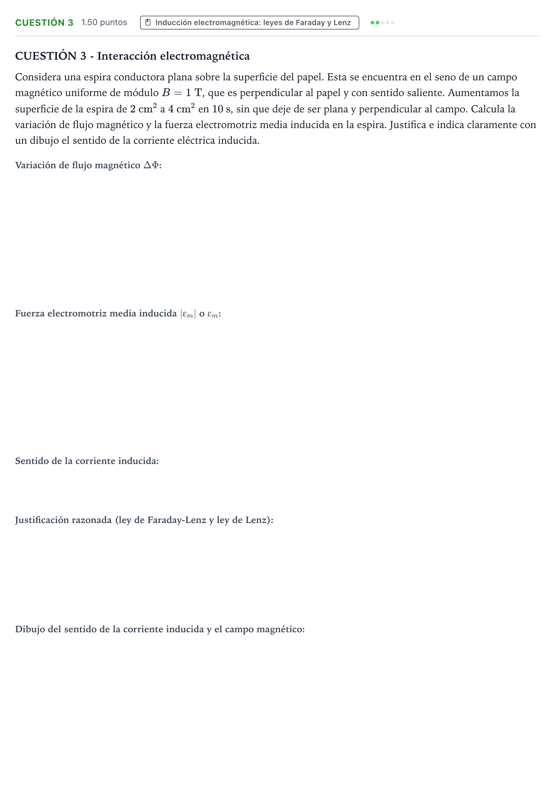 Enunciado: Cuestión 3 · Física PAU Valencia Ordinaria 2021