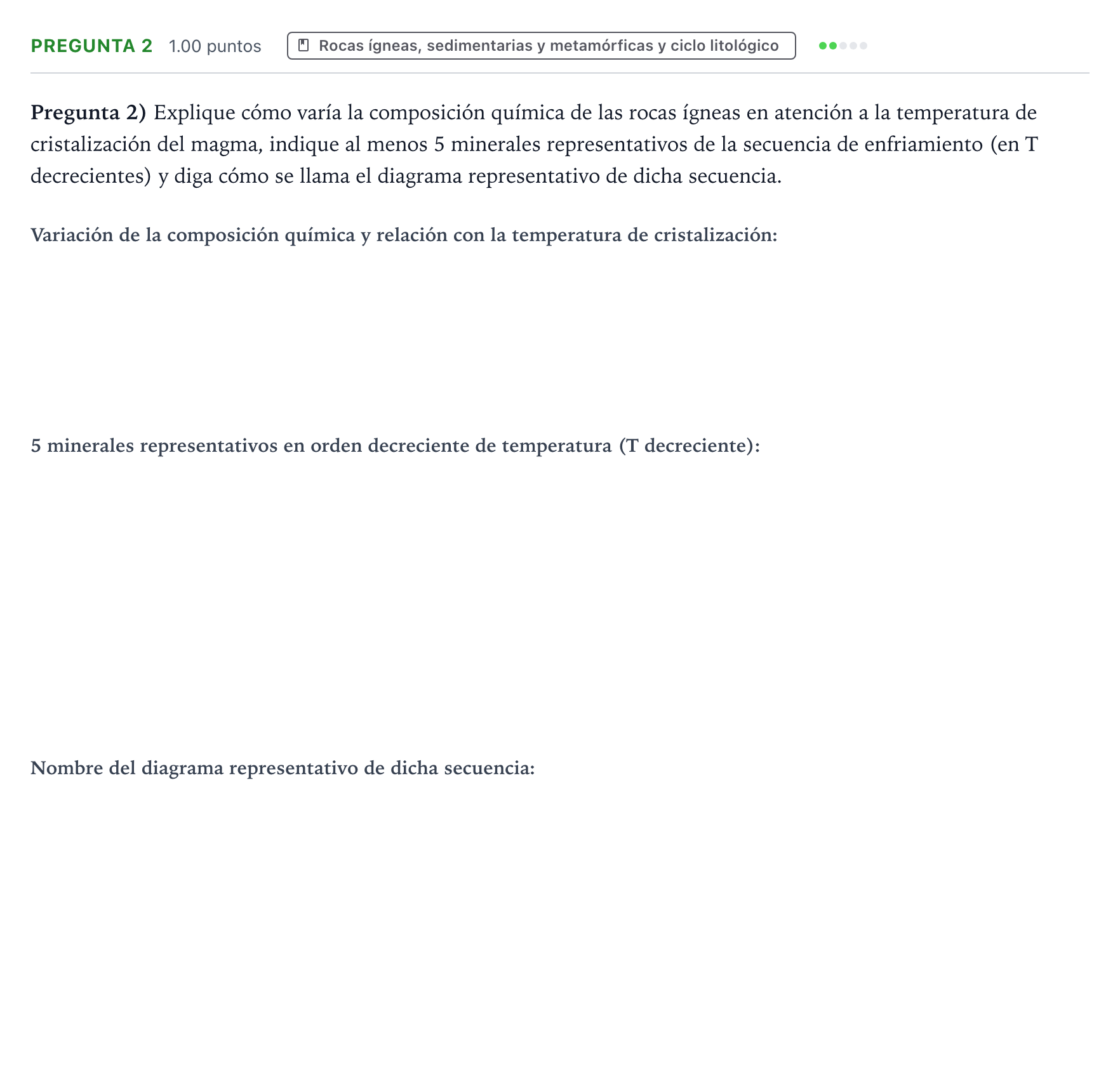 Enunciado: Pregunta 2 · Geología y Ciencias Ambientales PAU Valencia Extraordinaria 2021