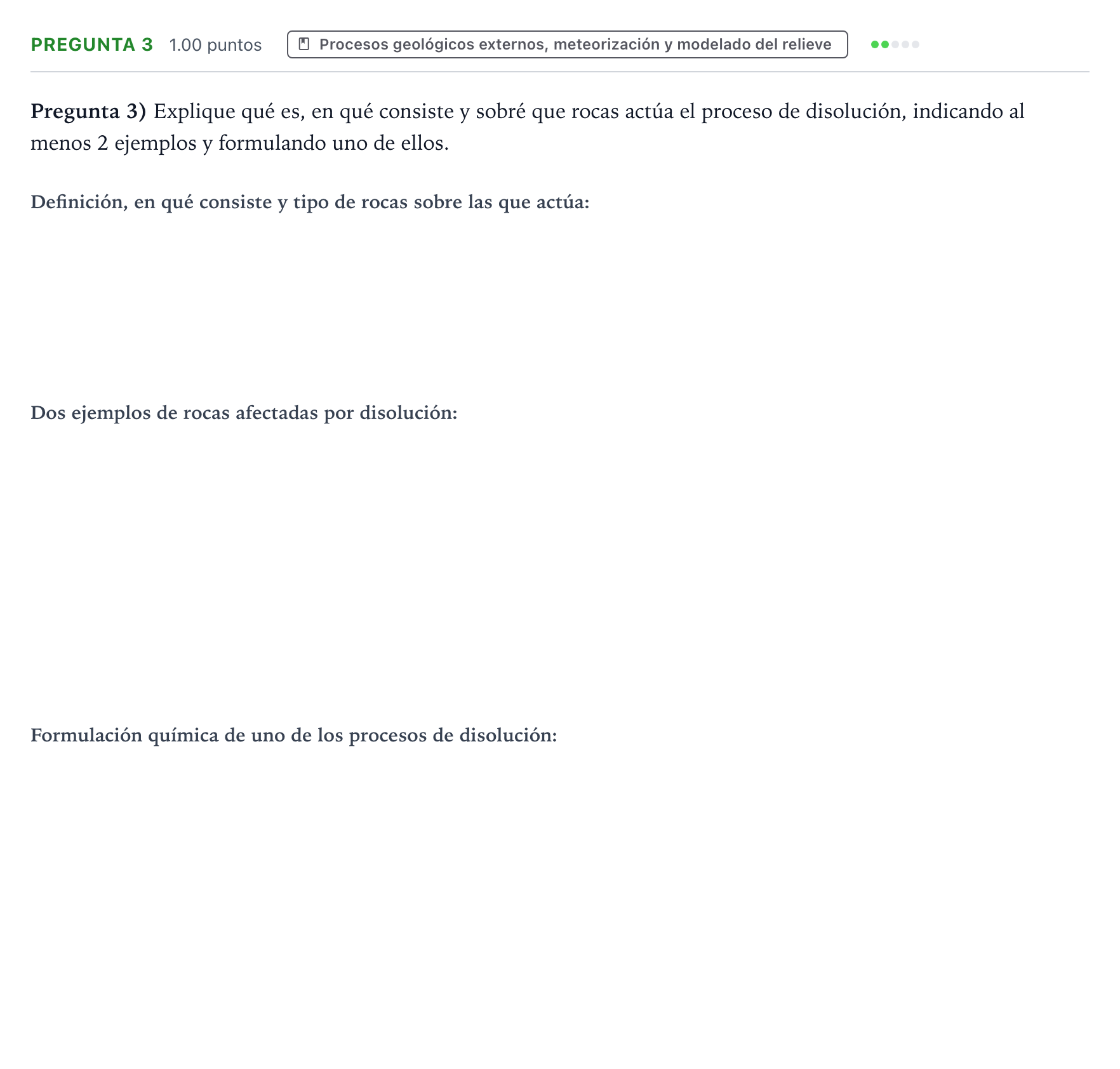 Enunciado: Pregunta 3 · Geología y Ciencias Ambientales PAU Valencia Extraordinaria 2021