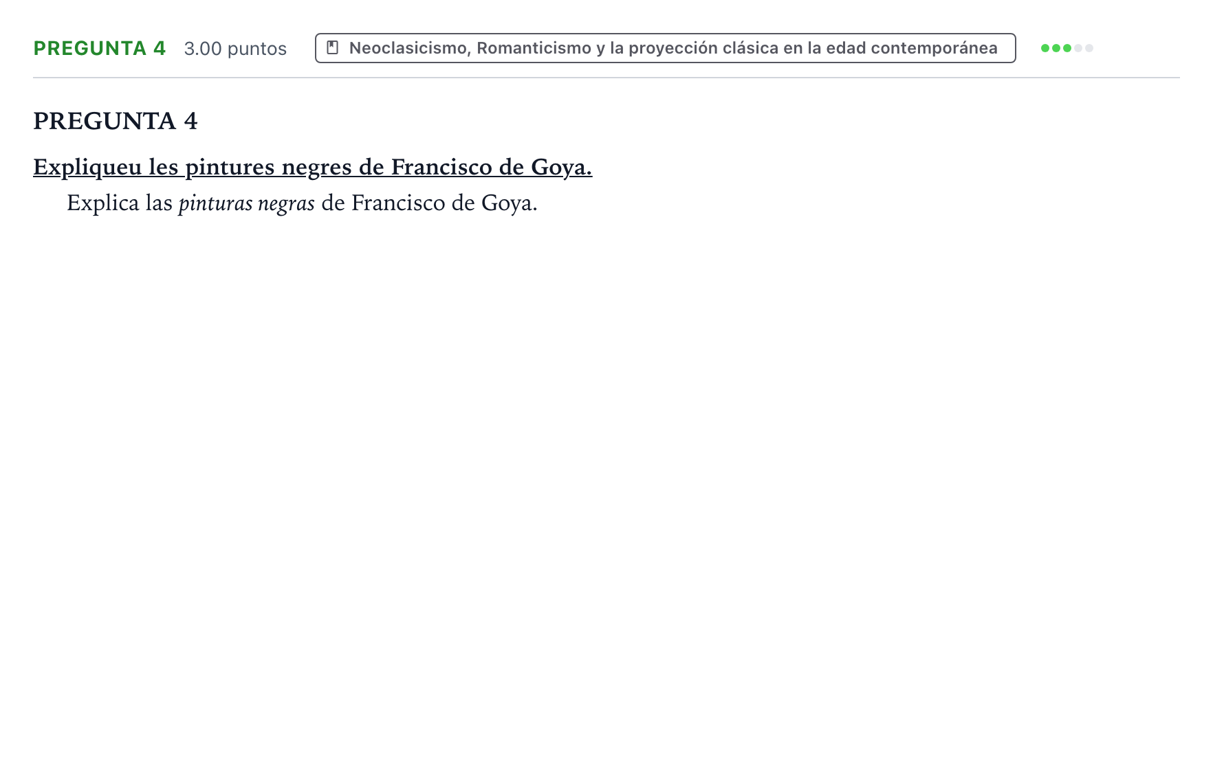 Enunciado: Pregunta 4 · Fundamentos Artísticos PAU Valencia Ordinaria 2021