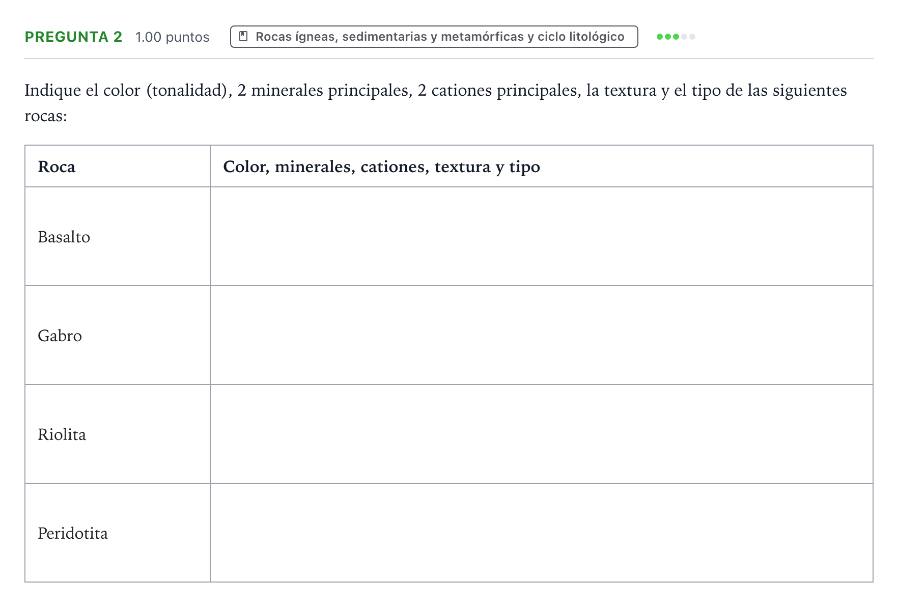 Enunciado: Pregunta 2 · Geología y Ciencias Ambientales PAU Valencia Ordinaria 2021