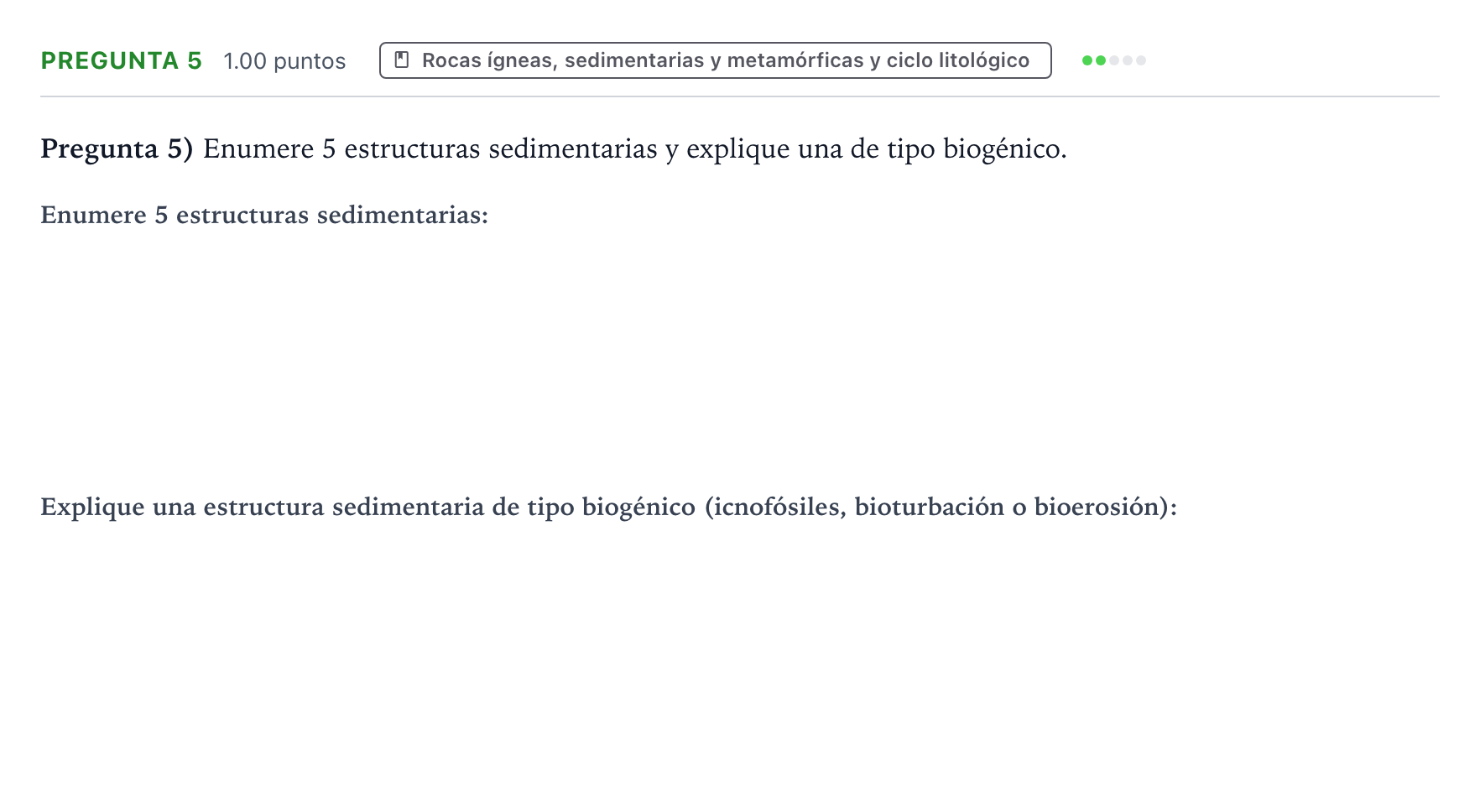 Enunciado: Pregunta 5 · Geología y Ciencias Ambientales PAU Valencia Ordinaria 2021