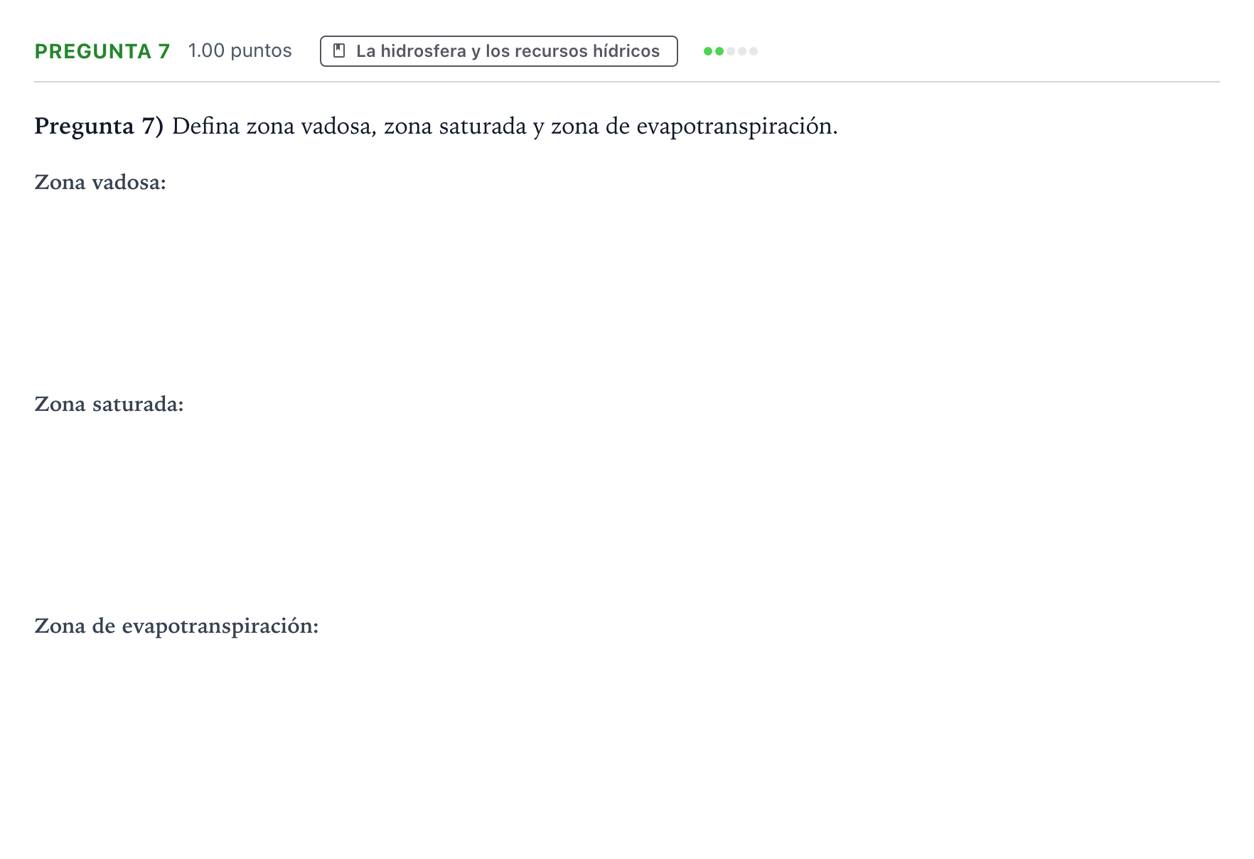 Enunciado: Pregunta 7 · Geología y Ciencias Ambientales PAU Valencia Ordinaria 2021