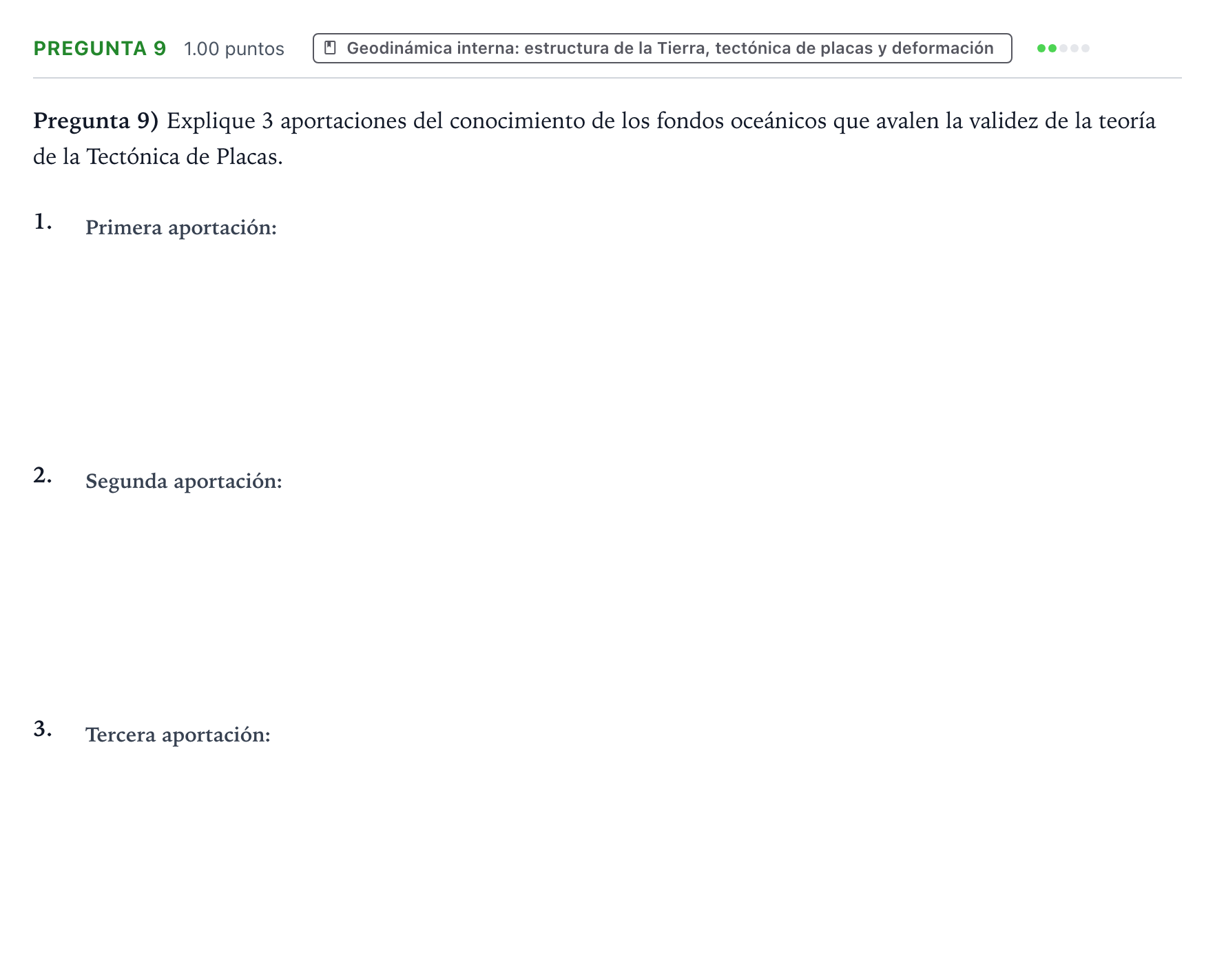 Enunciado: Pregunta 9 · Geología y Ciencias Ambientales PAU Valencia Ordinaria 2021