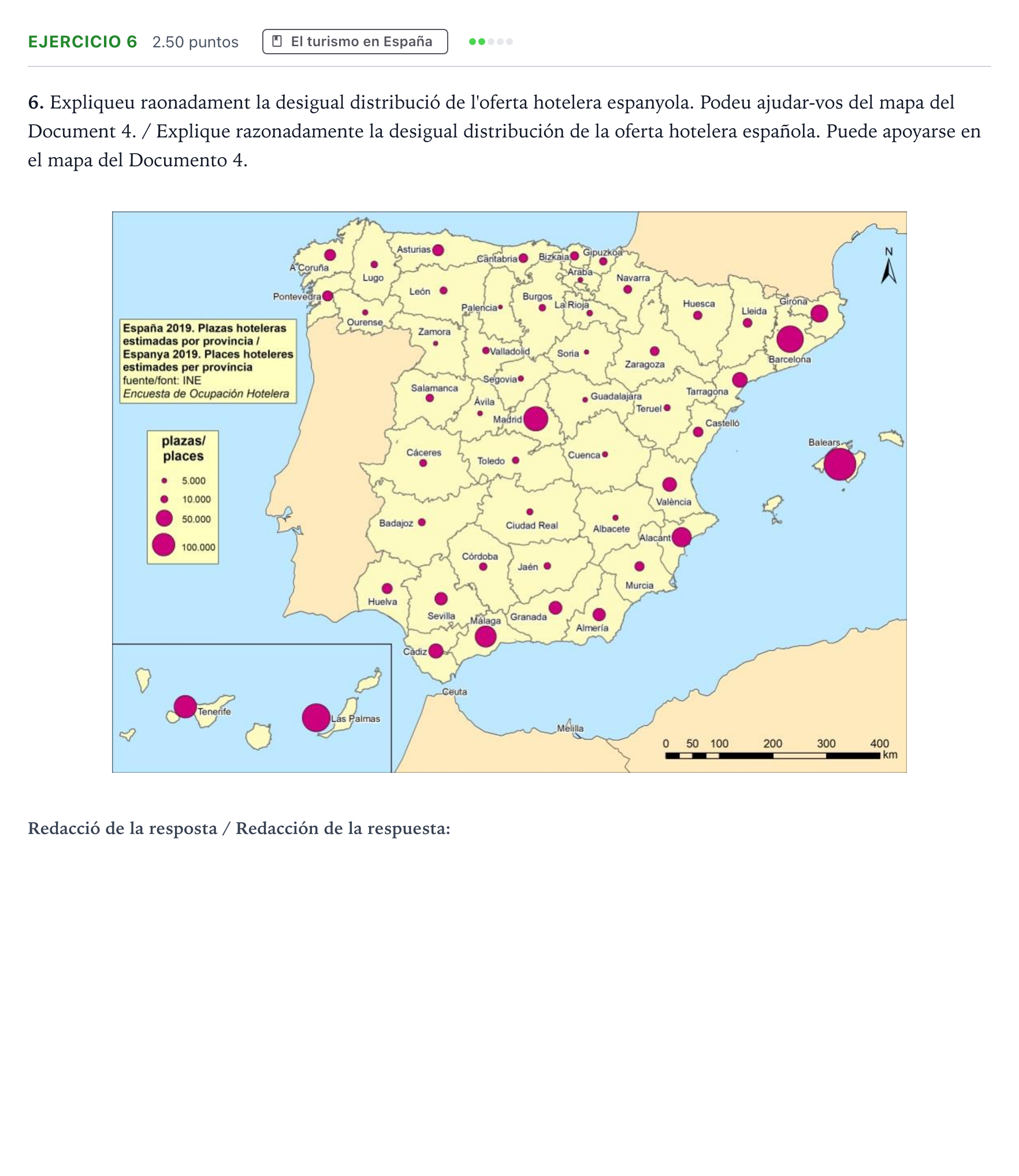 Enunciado: Problema 6 · Geografía PAU Valencia Extraordinaria 2021