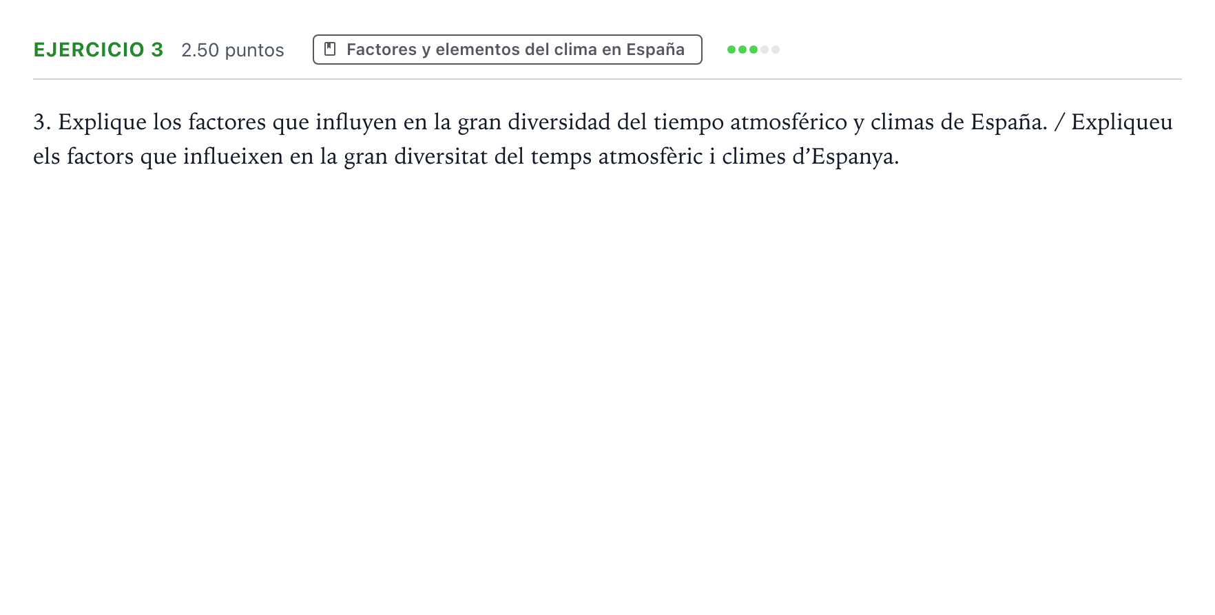 Enunciado: Problema 3 · Geografía PAU Valencia Ordinaria 2021