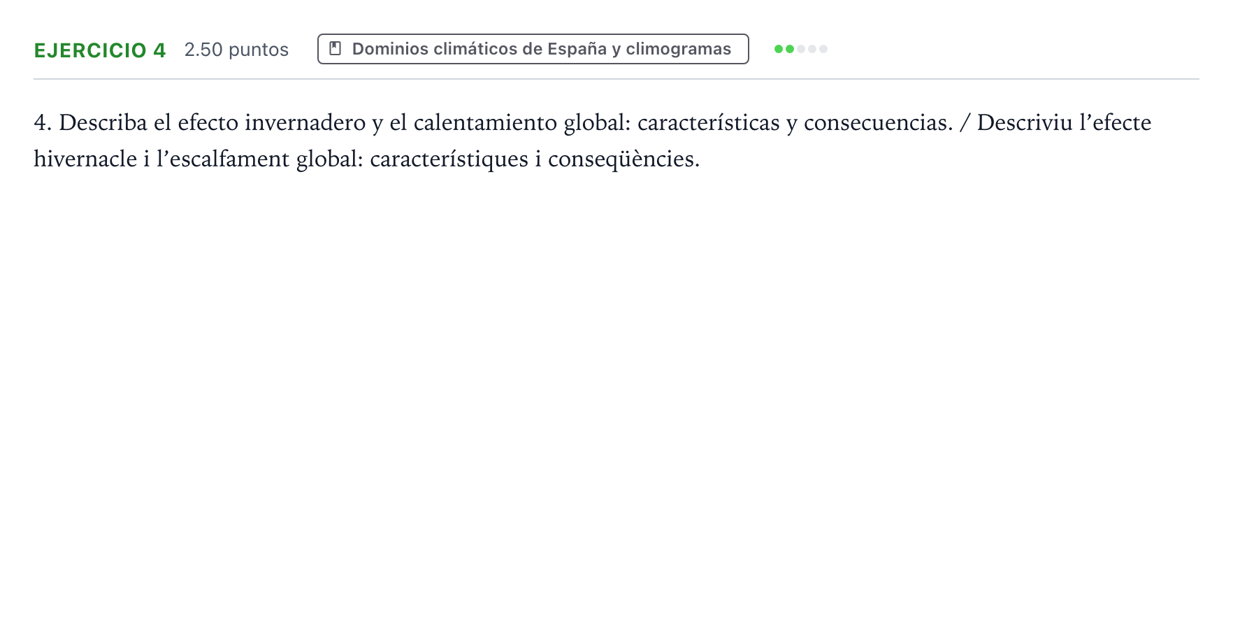 Enunciado: Problema 4 · Geografía PAU Valencia Ordinaria 2021