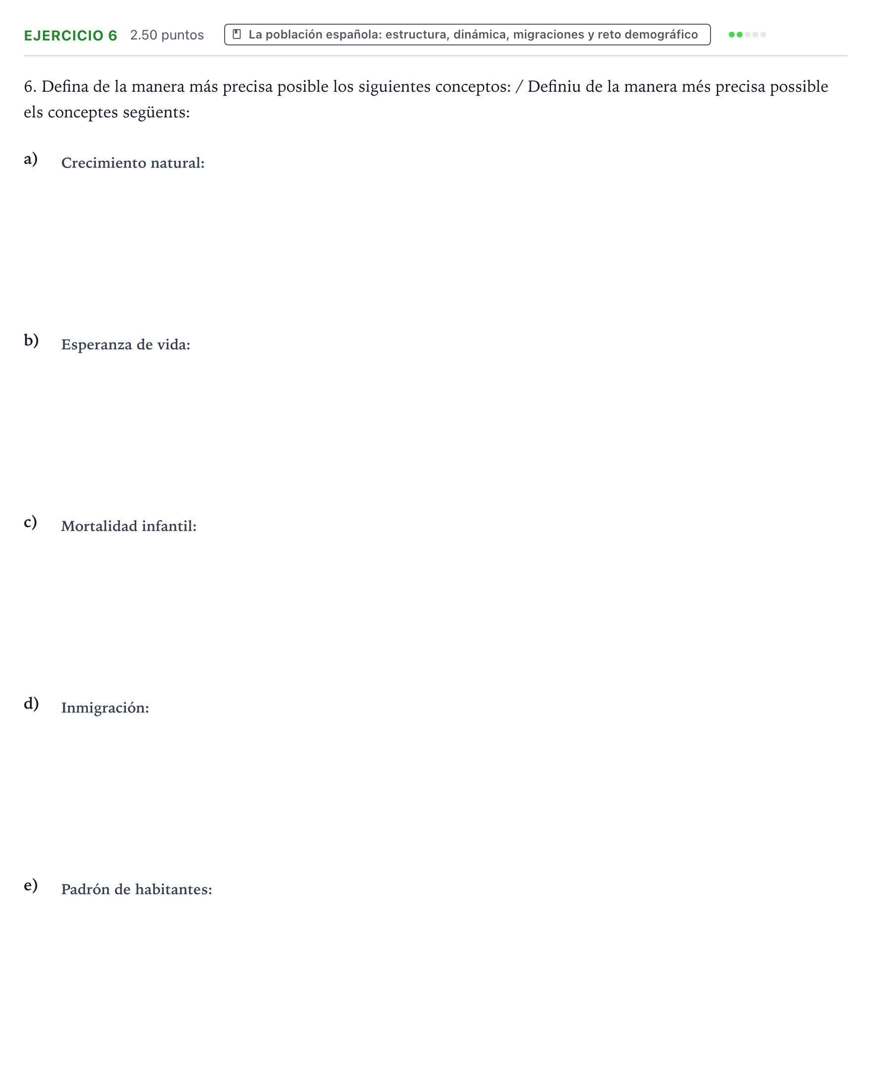 Enunciado: Problema 6 · Geografía PAU Valencia Ordinaria 2021